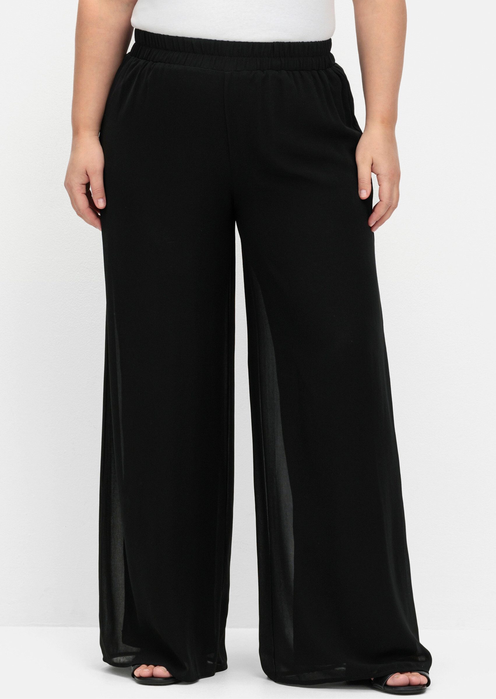 Sheego Jerseyhose Palazzohose Innenbeinlänge ca. 81 günstig online kaufen