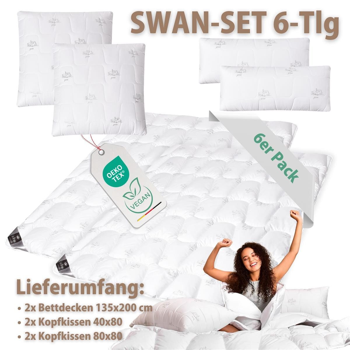 SEI Design Microfaserbettdecke Winter Bett-Set 6-Tlg. 2x (Bettdecken 135x20 günstig online kaufen