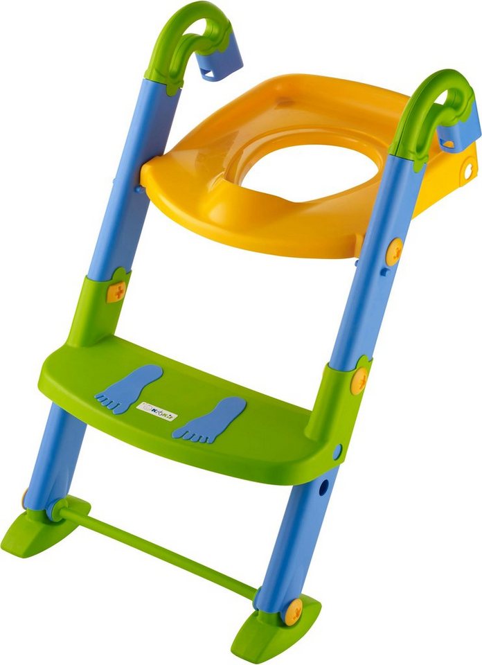 Kinder WC Faltbar Toilettentrainer Toilettensitz T/öpfchen Sitz Klo Trainer Mit Treppe Blau+Gr/ün