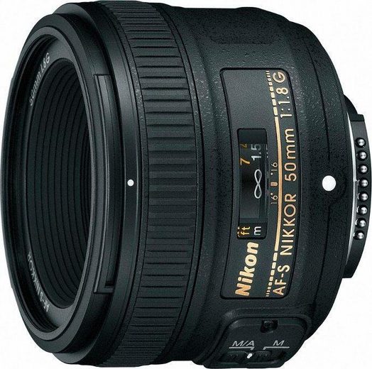 Nikon »AF-S NIKKOR 50 mm 1:1,8G« Objektiv, (INKL. HB-47 u. CL-1013