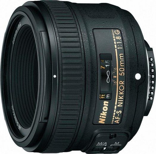 Nikon »AF-S NIKKOR 50 mm 1:1,8G« Objektiv, (INKL. HB-47 u. CL-1013)