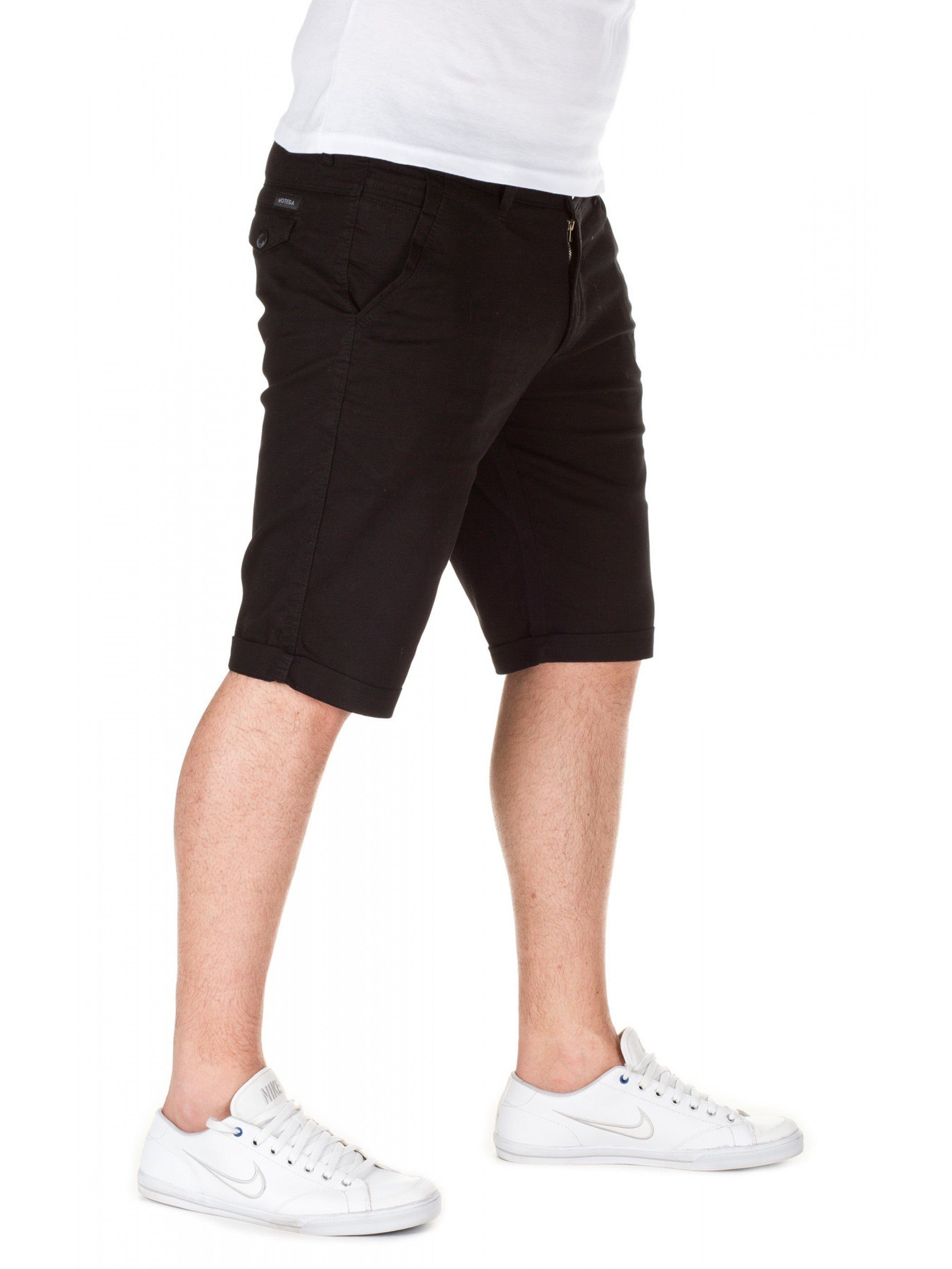 Schwarz in WOTEGA 9500) (black Shorts shorts - Unifarbe Chino WOTEGA Alex
