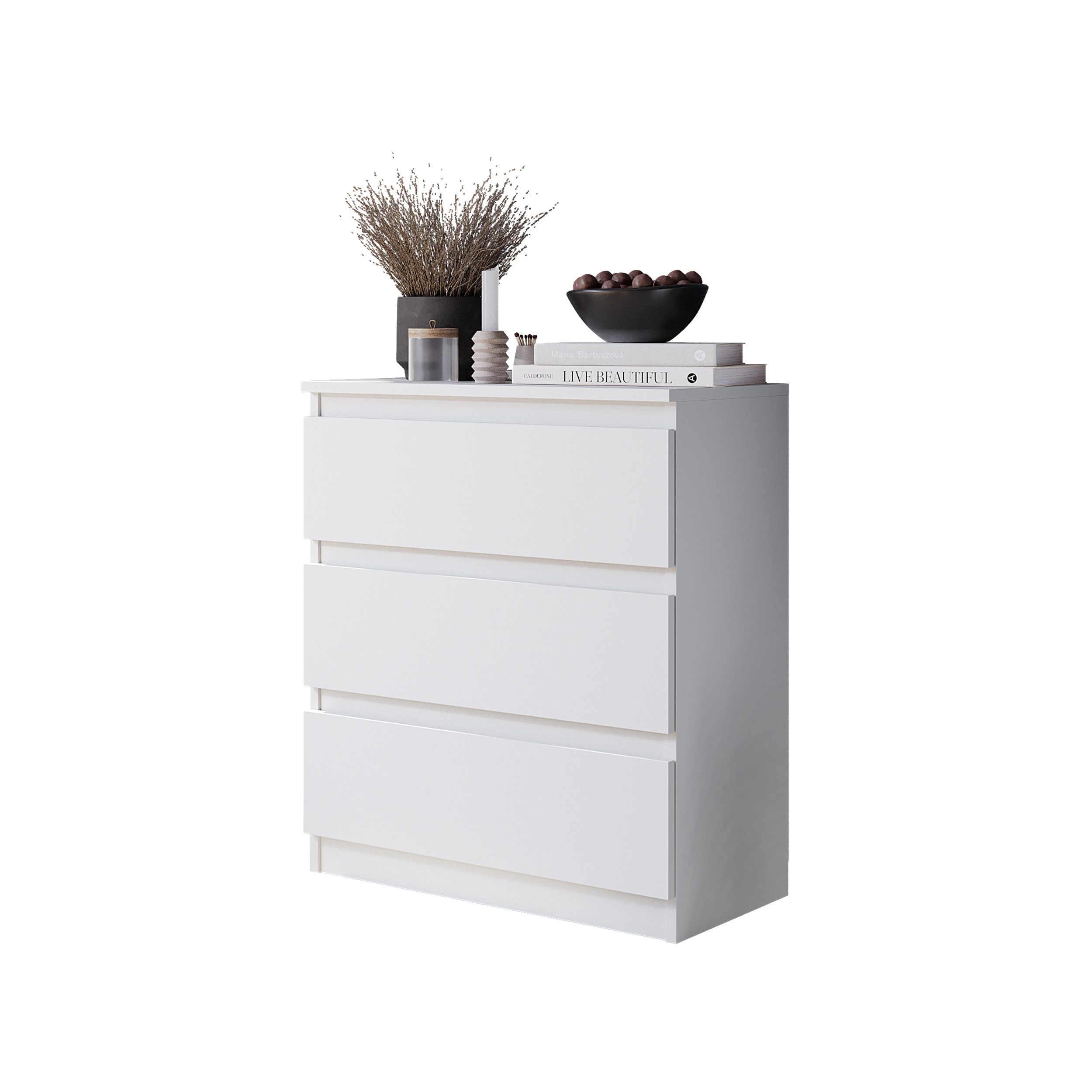 Furnica Kommode GABRIEL mit 3 Schubladen H72cm B60cm T33cm