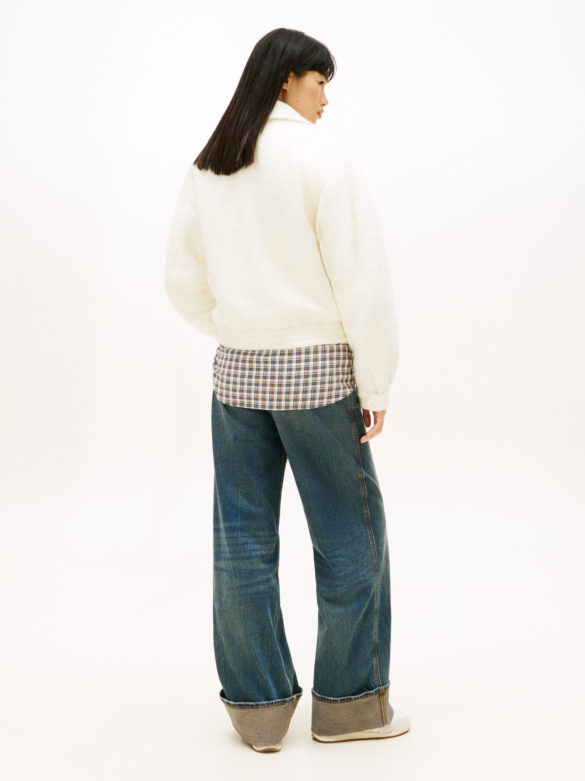 Tommy Jeans Blouson TJW OVS WOOL ZIP FRONT JACKET mit Wolle