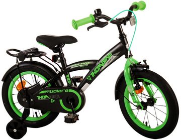 Volare Kinderfahrrad Kinderfahrrad Thombike für Jungen 14 Zoll Kinderrad in Schwarz Grün