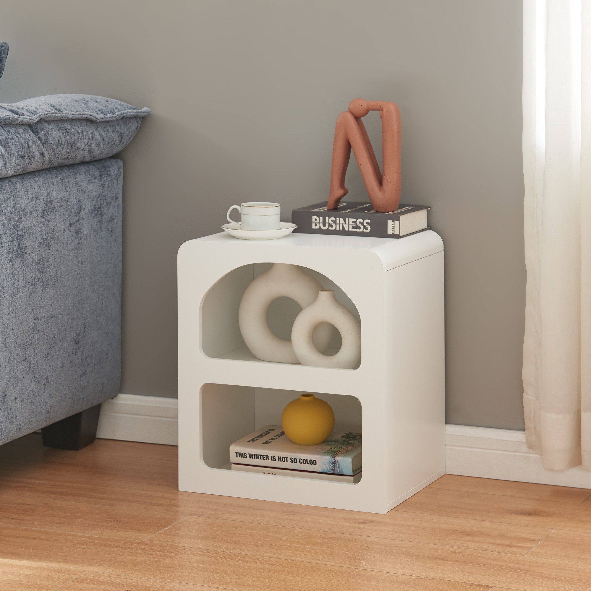 en.casa Nachttisch, »Vågå« mit 2 offenen günstig online kaufen