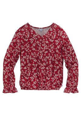 DELMAO Langarmshirt für Mädchen, weiche Viskose mit Blumendruck