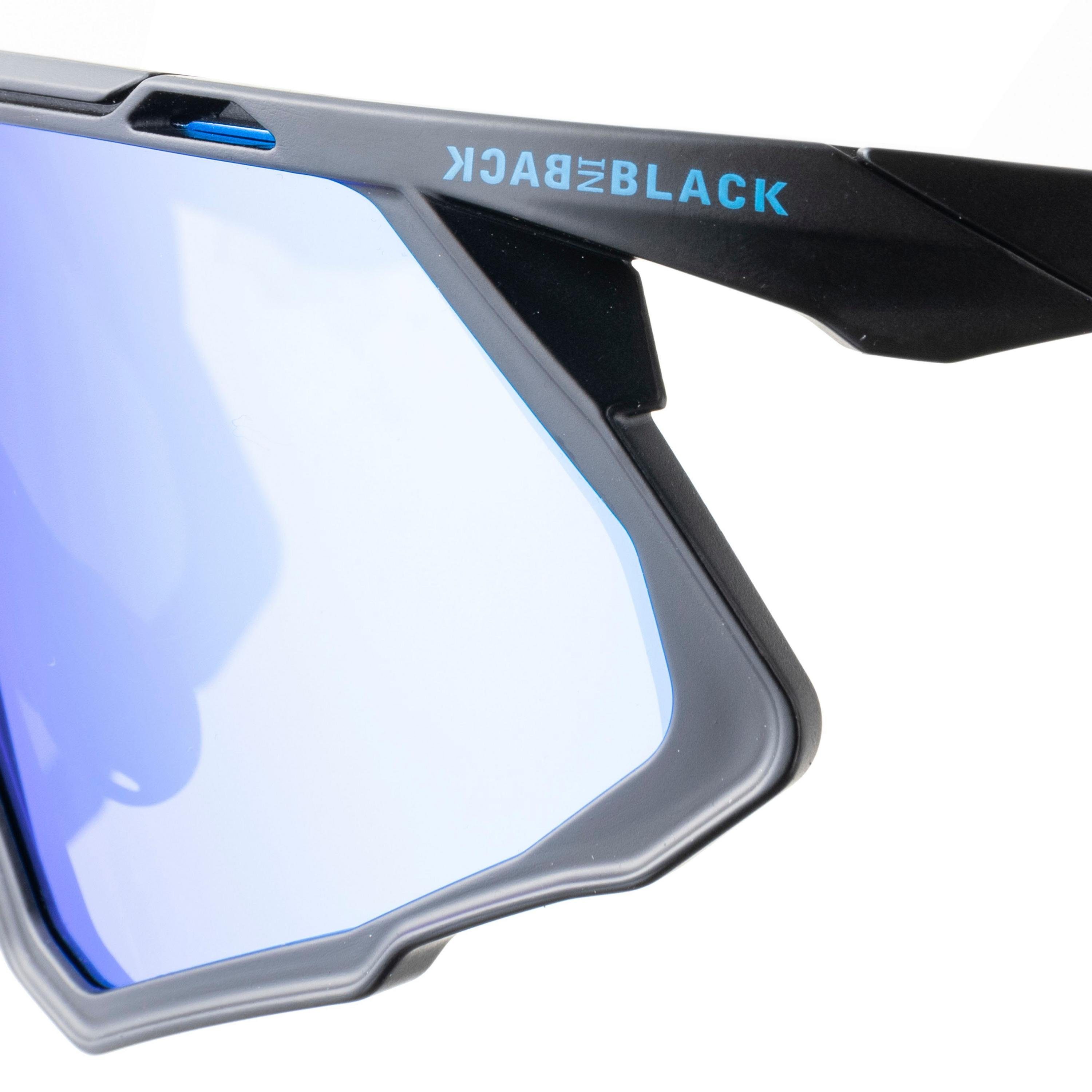 BACK IN Gläser Sonnenbrille BLACK Sitz,verspiegelte flexibler Eyewear Nasensteg,rutschsicherer
