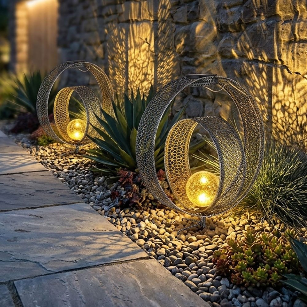 GLOBO LIGHTING LED Solarleuchte, LED-Leuchtmittel fest verbaut, Warmweiß, Solarlampe orientalische Kugel Dekoleuchte