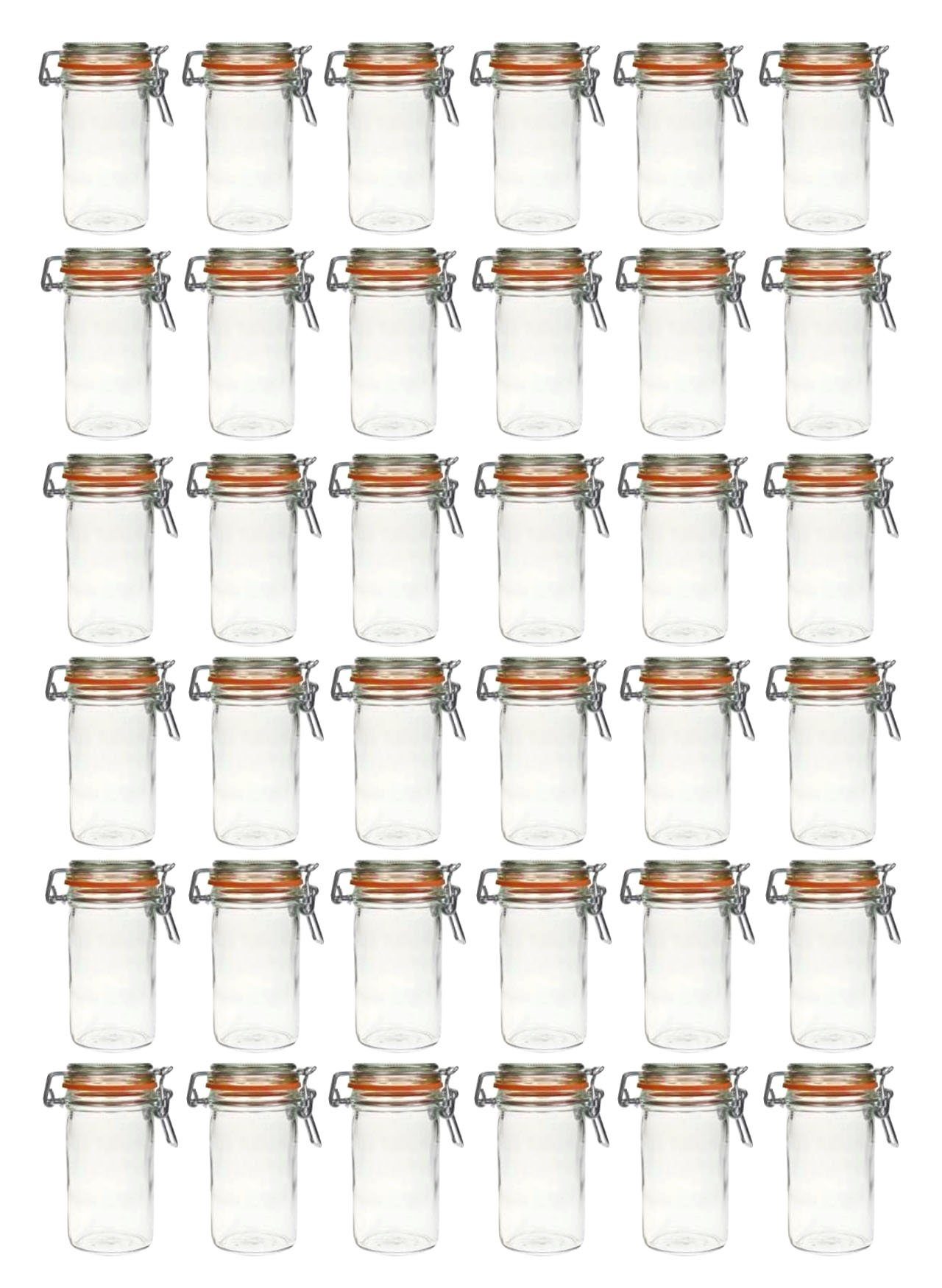 HAC24 Einmachglas Drahtbügelglas Glas Einmachgläser Vorratsgläser Bügelverschluss, Glas, (36-tlg), 250ml