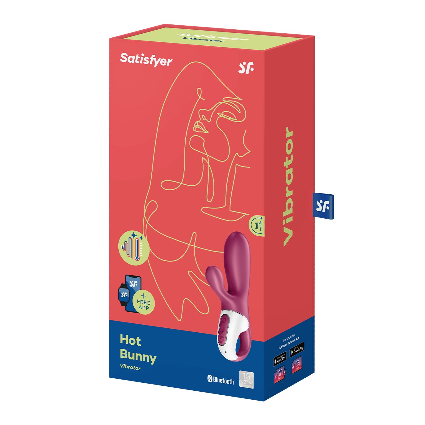 Rabbit, "Hot Satisfyer Bunny Satisfyer App", Connect Bluetooth, Wärmefunktion Klitoris-Stimulator