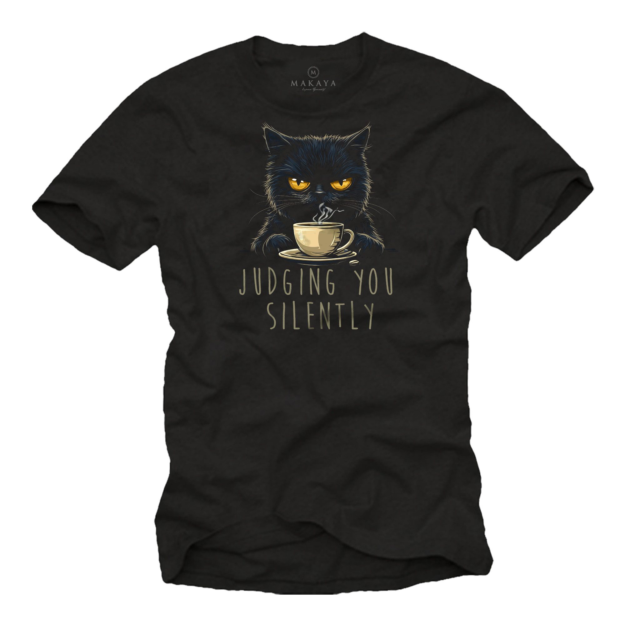 Print-Shirt Herren Katzenshirt Lustige Sprüche für Männer Katzenliebhaber