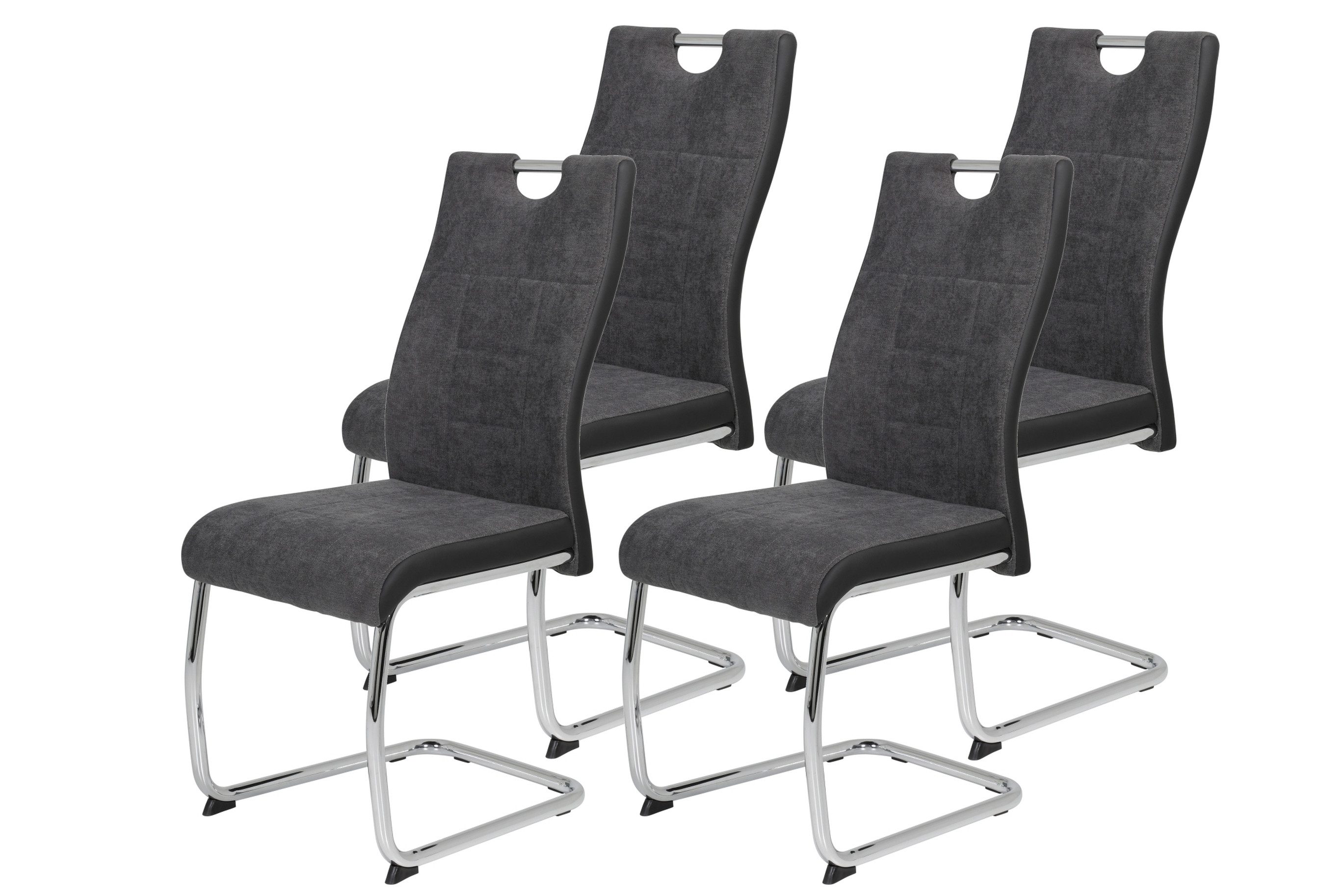 freiraum Freischwinger Freischwinger >ALINA S< (2er-Set) mit Griff, Bezug Grau - 43x98x59, (4er-Set) mit Griff, in Anthrazit - 43x98x59 (BxHxT)