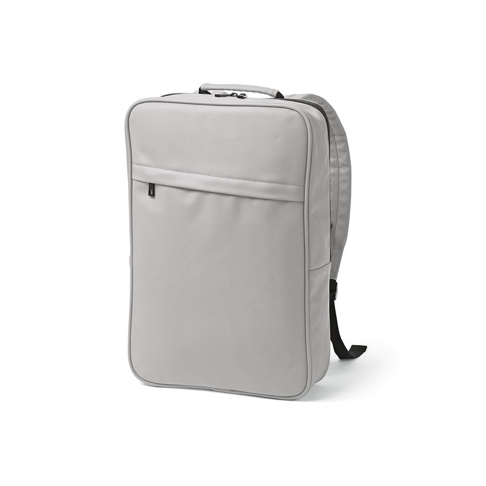 CABBEL Rucksack Rucksack 16L Laptopfach nachhaltig recycelt PU 59% leicht robust PU (Rucksack, 1-tlg., Einzelartikel), Hellgrau, Recycelter PU, 59% recycelt, 16L, 0.485kg, 28x42x8cm