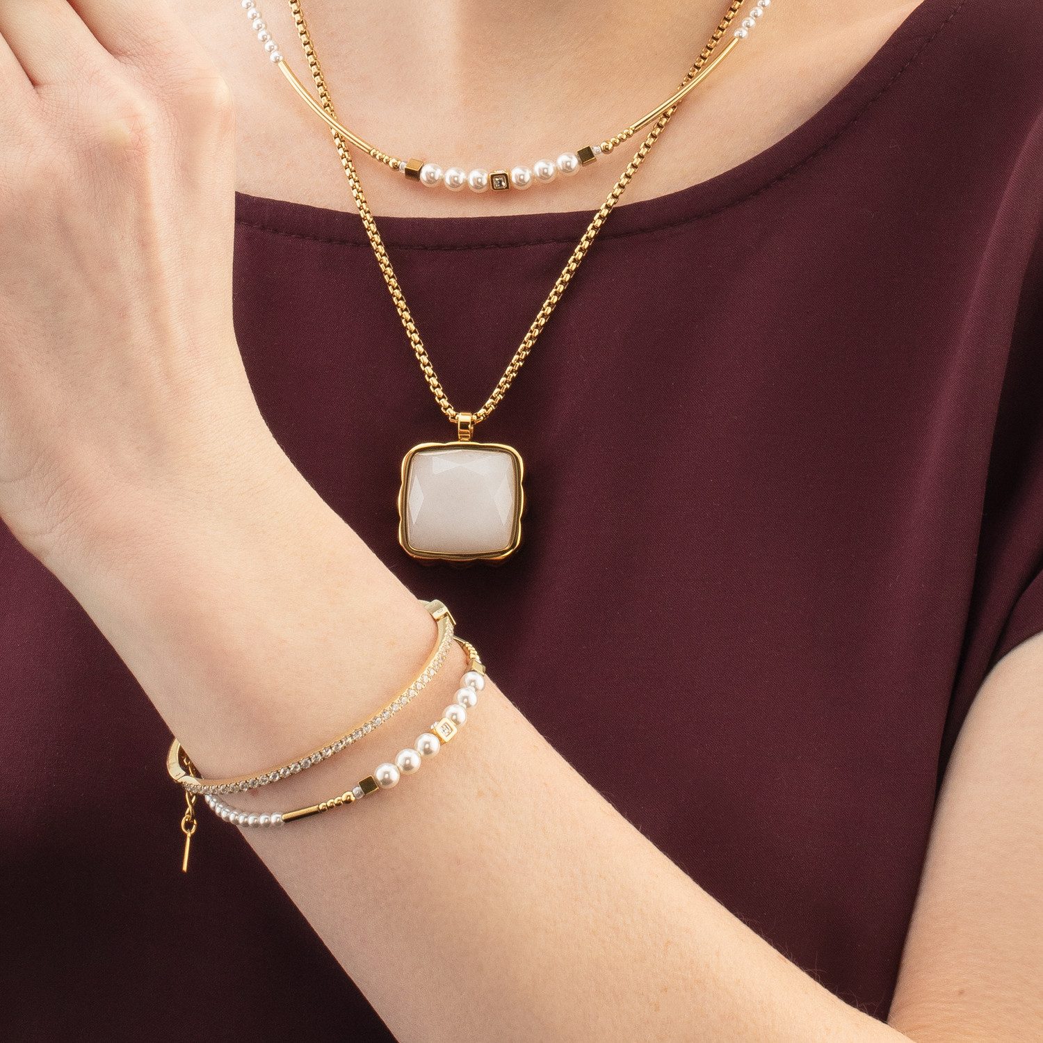 COEUR DE LION Armreif Schmuck Geschenk Edelstahl Eternal Love Würfelkette, günstig online kaufen