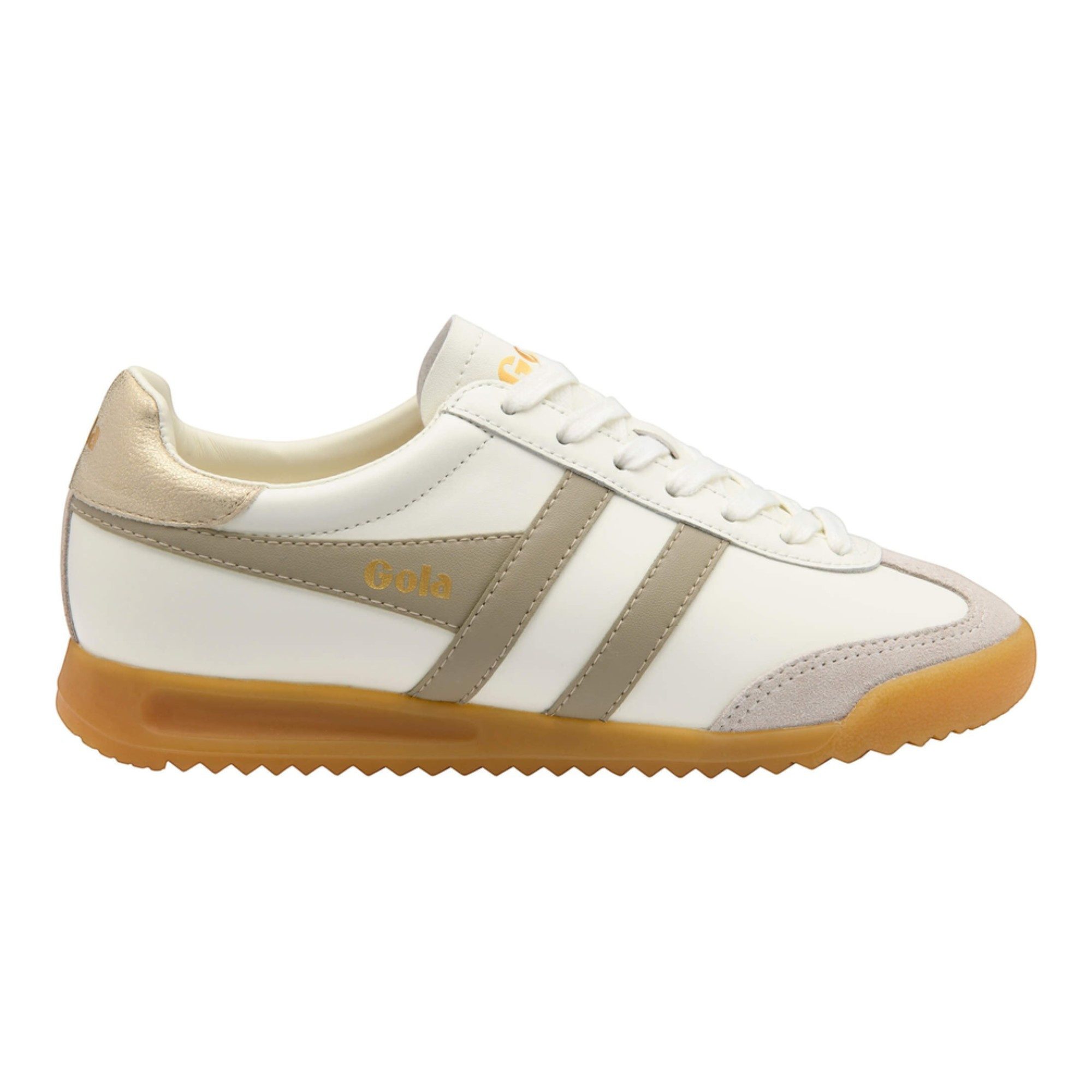 Gola Torpedo Leder 2026 off white/bonebraun/gold Damen Sneaker