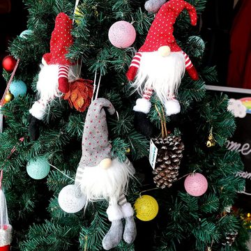 KAHOO Weihnachtsfigur 2tlg. LED Weihnachtswichtel, Christbaumschmuck, Baumbehang