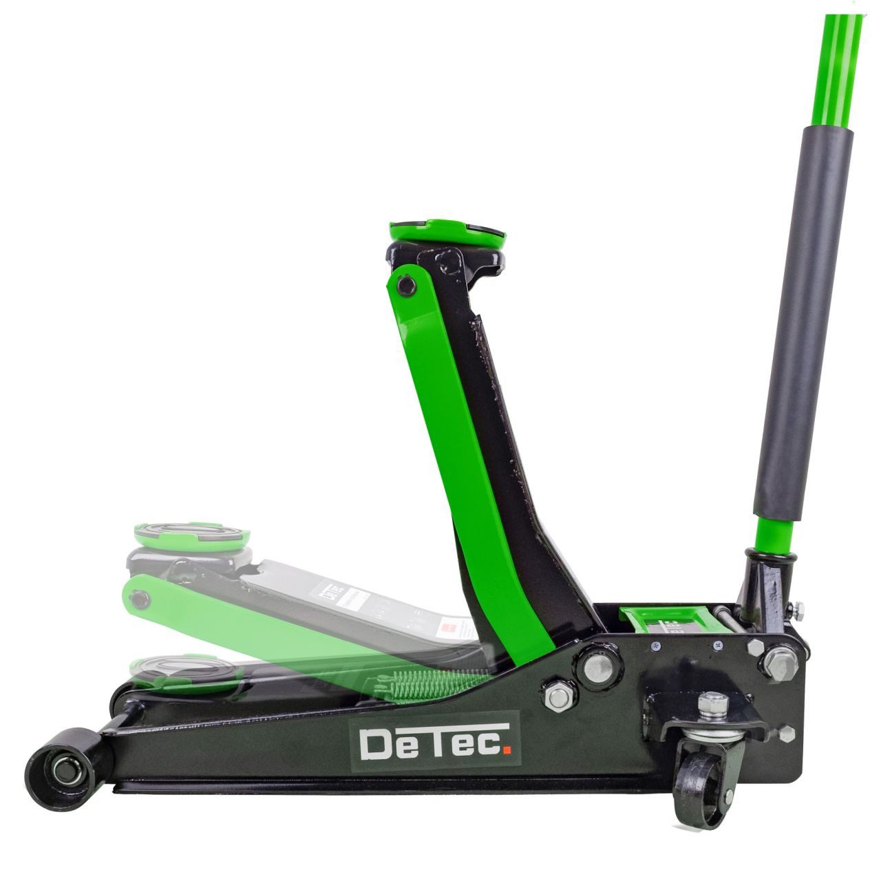 DeTec. Rangierwagenheber 3t, Wagenheber 3 Tonnen, Quick Lift grün, max. Hubhöhe: 50,00 cm, Autoheber flach, Doppelkolbenantrieb