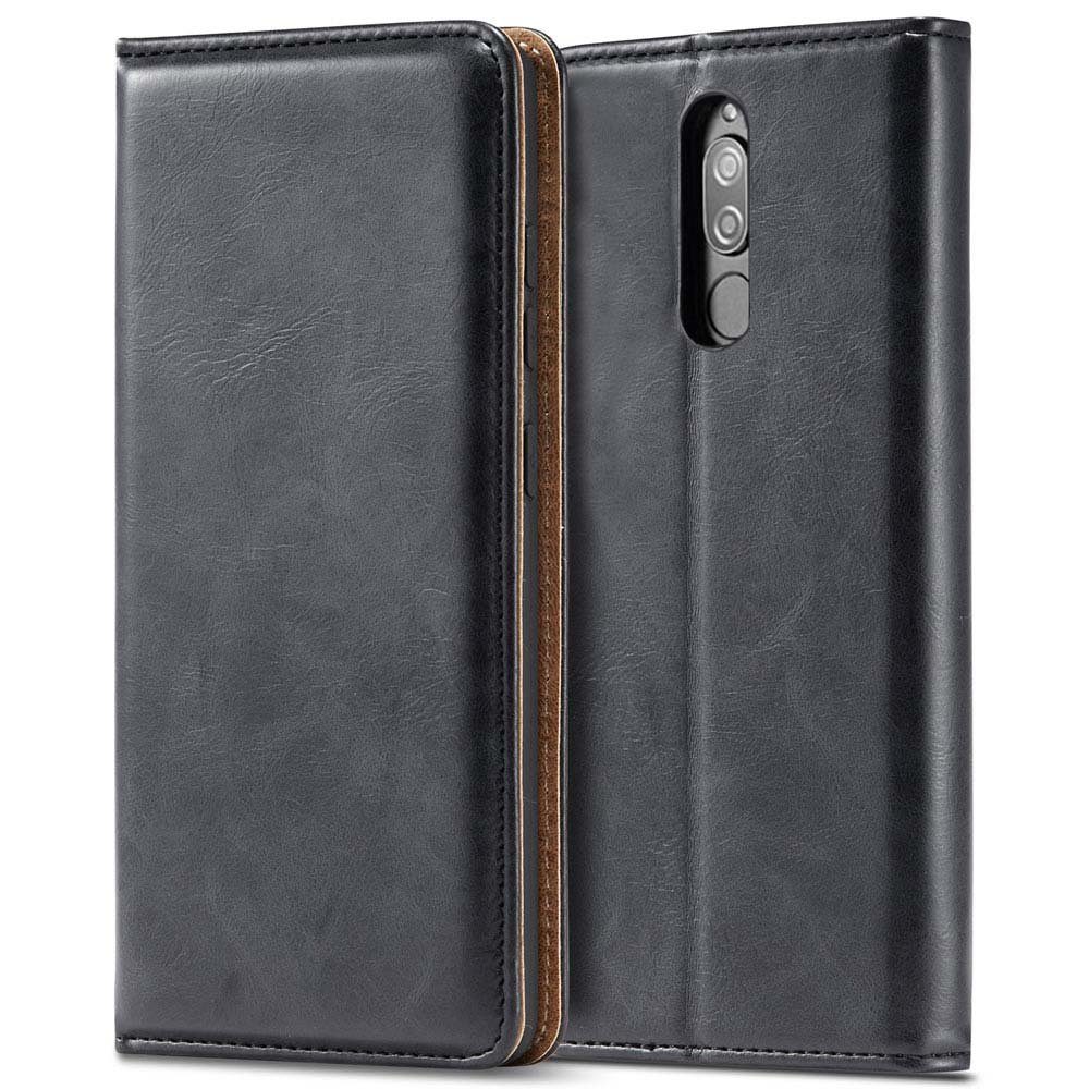 FITSU Handyhülle Handytasche für Huawei Mate 10 Lite Hülle Schwarz 6,3 Zoll, Case für Huawei Mate 10 Lite Handyhülle, Handytasche mit Kartenfach