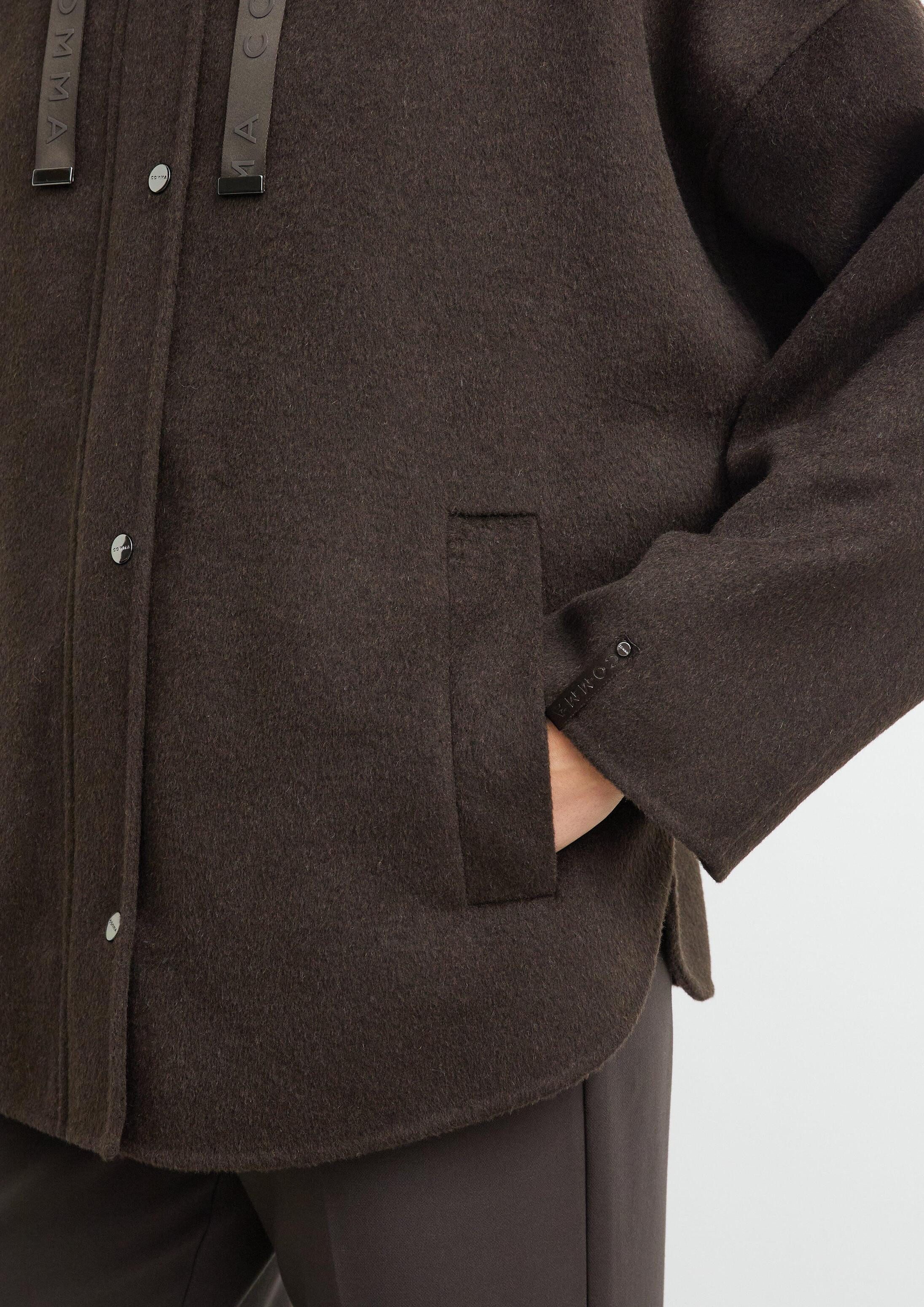 comma Winterjacke Outdoor-Jacke Cape-Jacke aus Doubleface mit Nylon-Kapuze – Bild 4 von 5