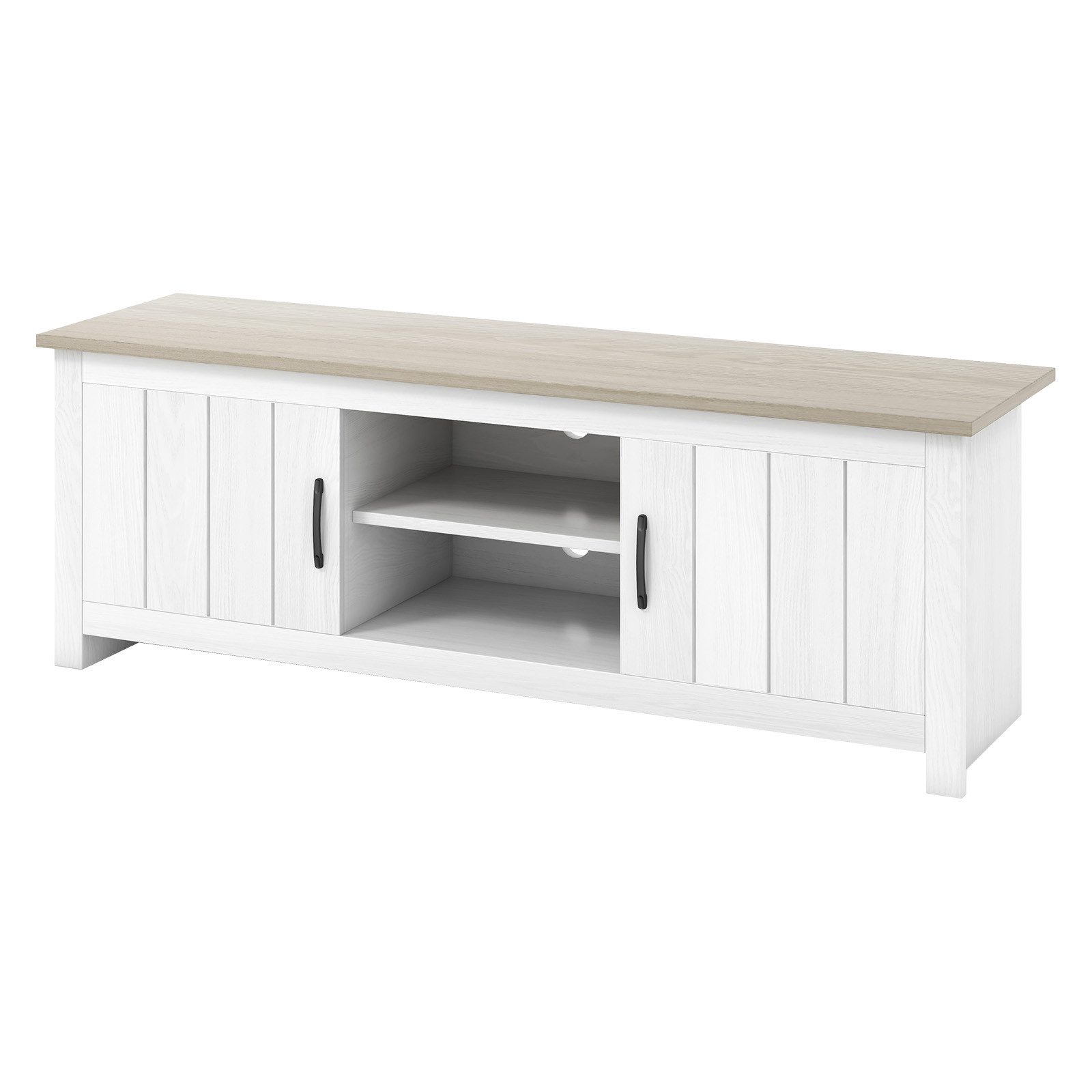COSTWAY TV-Schrank Holz,mit Türen & offenen günstig online kaufen