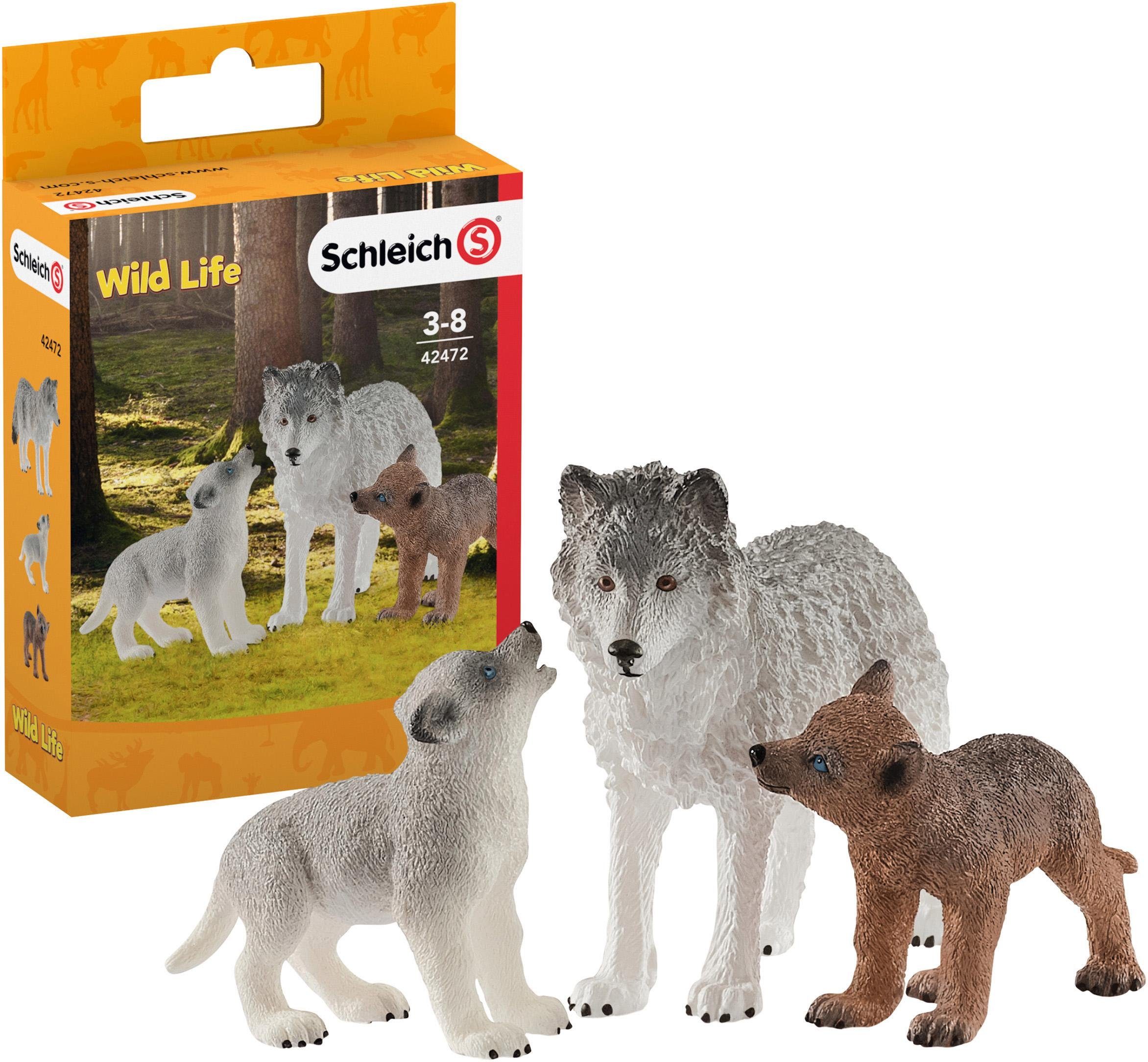 Image of Schleich® Spielfigur »Wild Life, Wolfsmutter mit Welpen (42472)«, (Set)