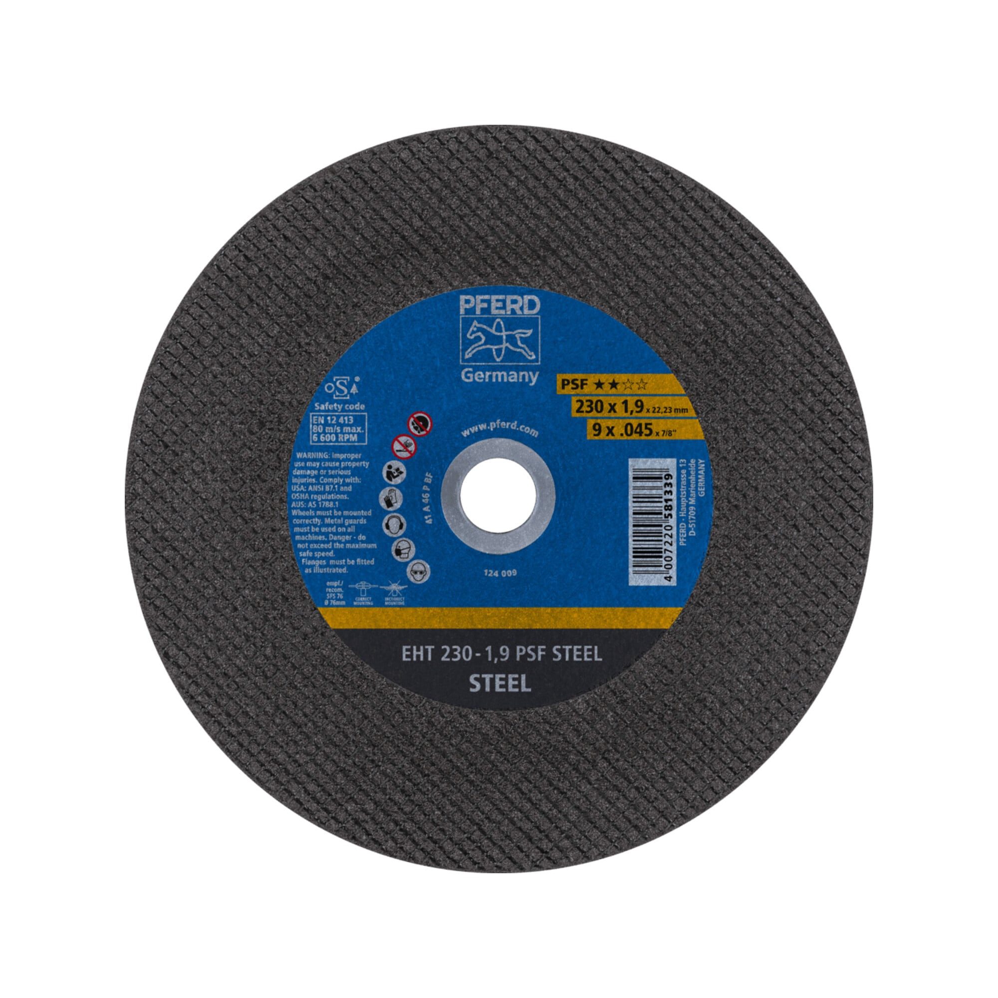 Pferd Trennscheibe PFERD TOOLS Trennscheibe EHT 230x1,9x22,23 mm gerade Universallinie PS