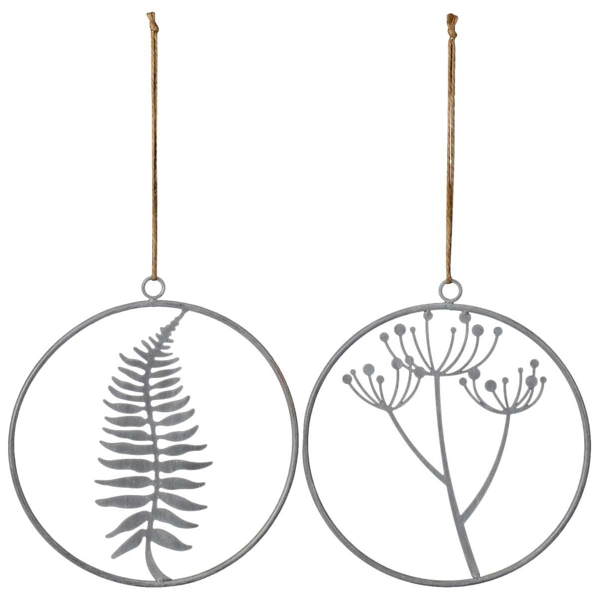 matches21 HOME & HOBBY Вішалки для прикрас Hängedeko Pflanzen Grau Set (2 St), Wetterfest, Witterungsbeständig, zum Hängen