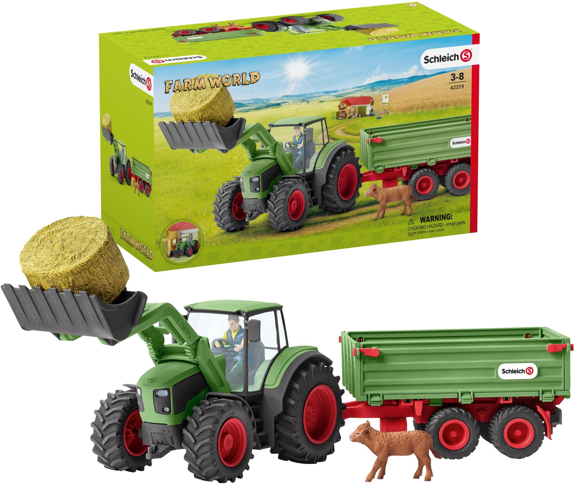 Schleich® Spielzeug-Traktor »Farm World, Traktor mit Anhänger (42379)«,  (Set), Made in Germany online kaufen | OTTO