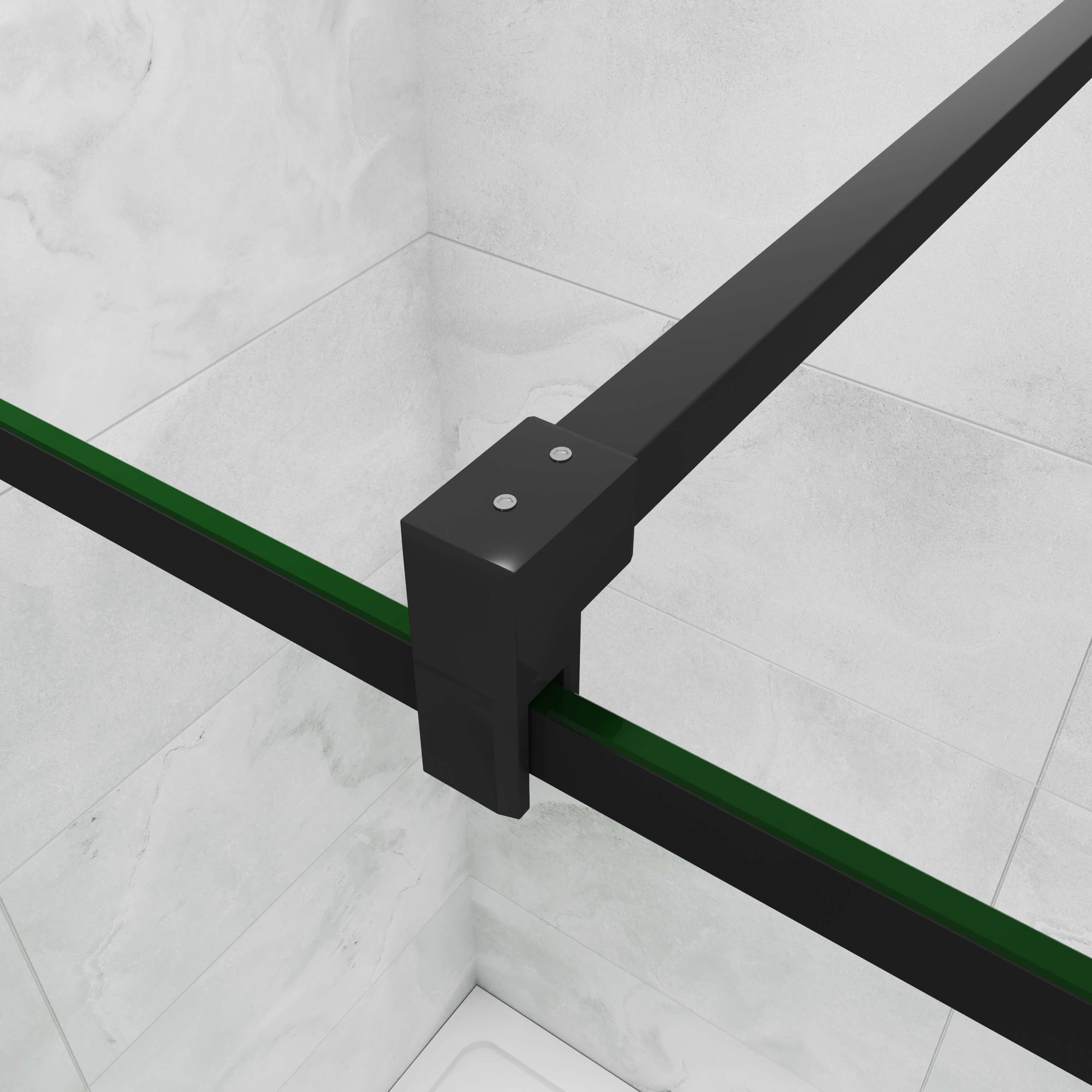 AICA Duschwand 8mm Walkin Duschwand Dusche Duschkabine Mit 90cm StabilisierungsStange, Sicherheitsglas, mit 90cm Haltestange, (8mm EasyClean ESG Sicherheitsglas), NanoGlas