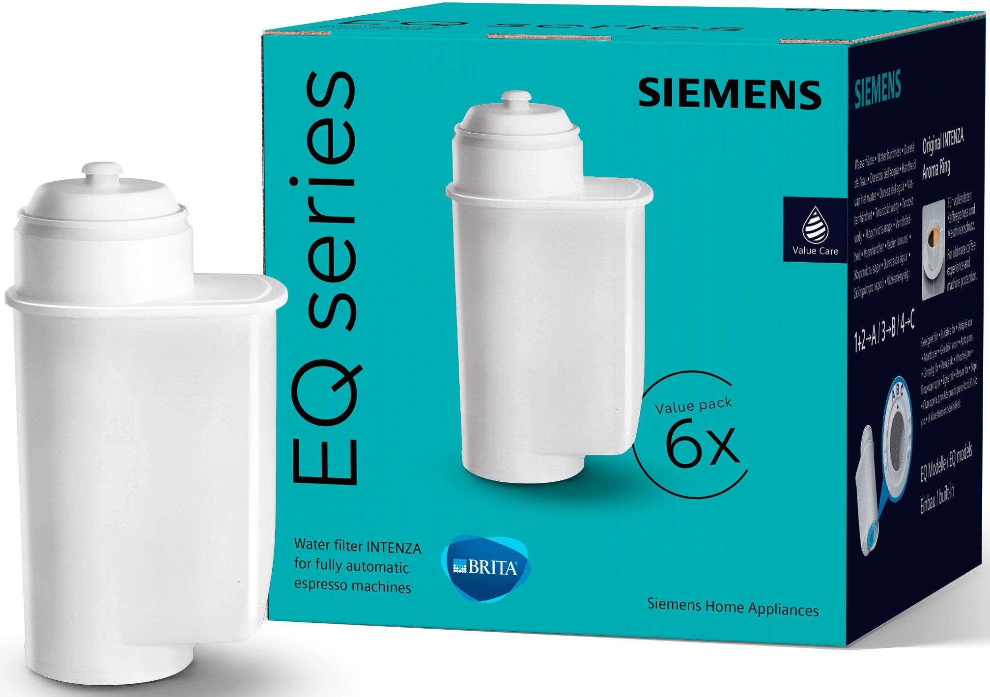 SIEMENS Wasserfilter BRITA INTENZA TZ70063A, Zubehör für Geeignet für alle Kaffeevollautomaten der EQ. Reihe: EQ.300, EQ.500, EQ.6, EQ.700, EQ.9 Plus sowie Einbauvollautomaten.