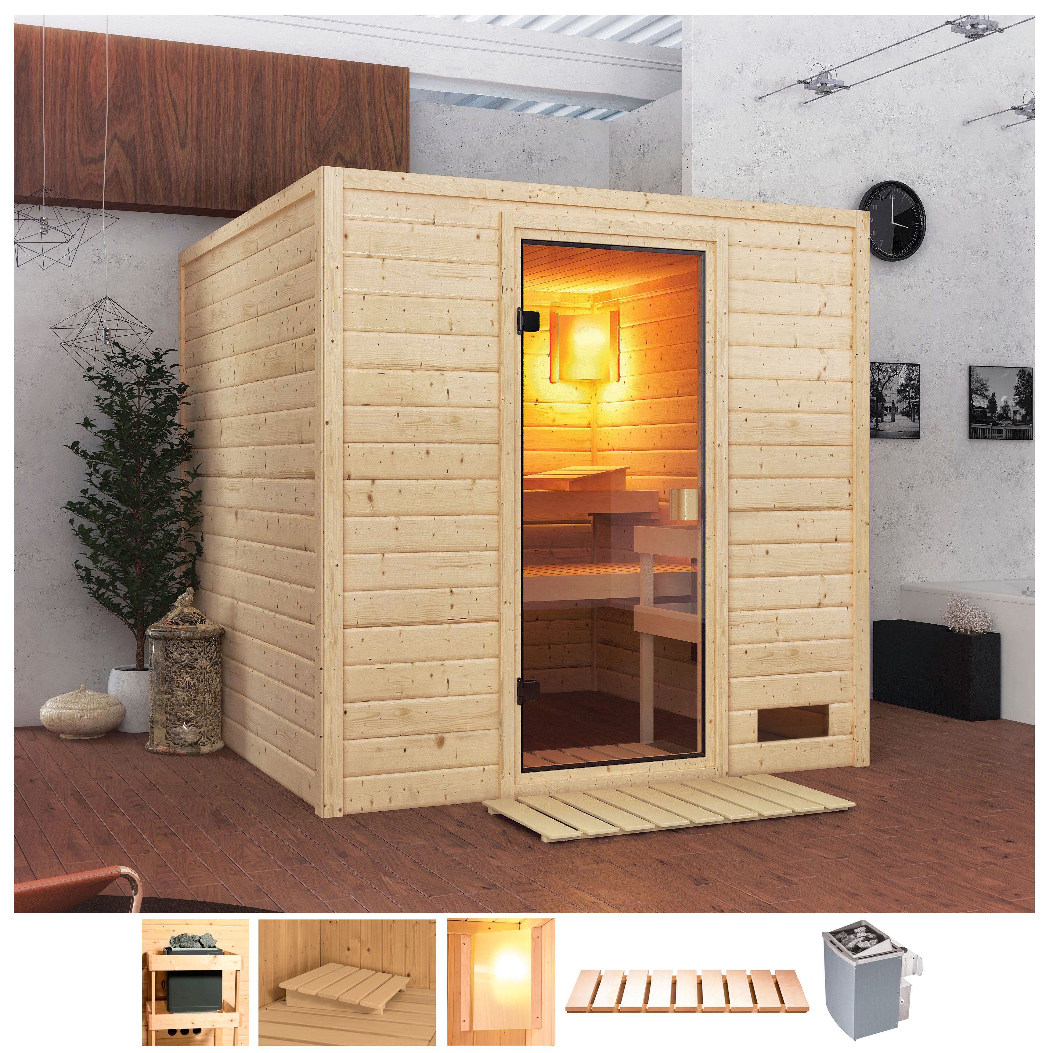 Karibu Sauna Jacky Bxtxh 195 X 195 X 187 Cm 38 Mm 4 5 Kw Ofen Mit Int Steuerung Online Kaufen Otto