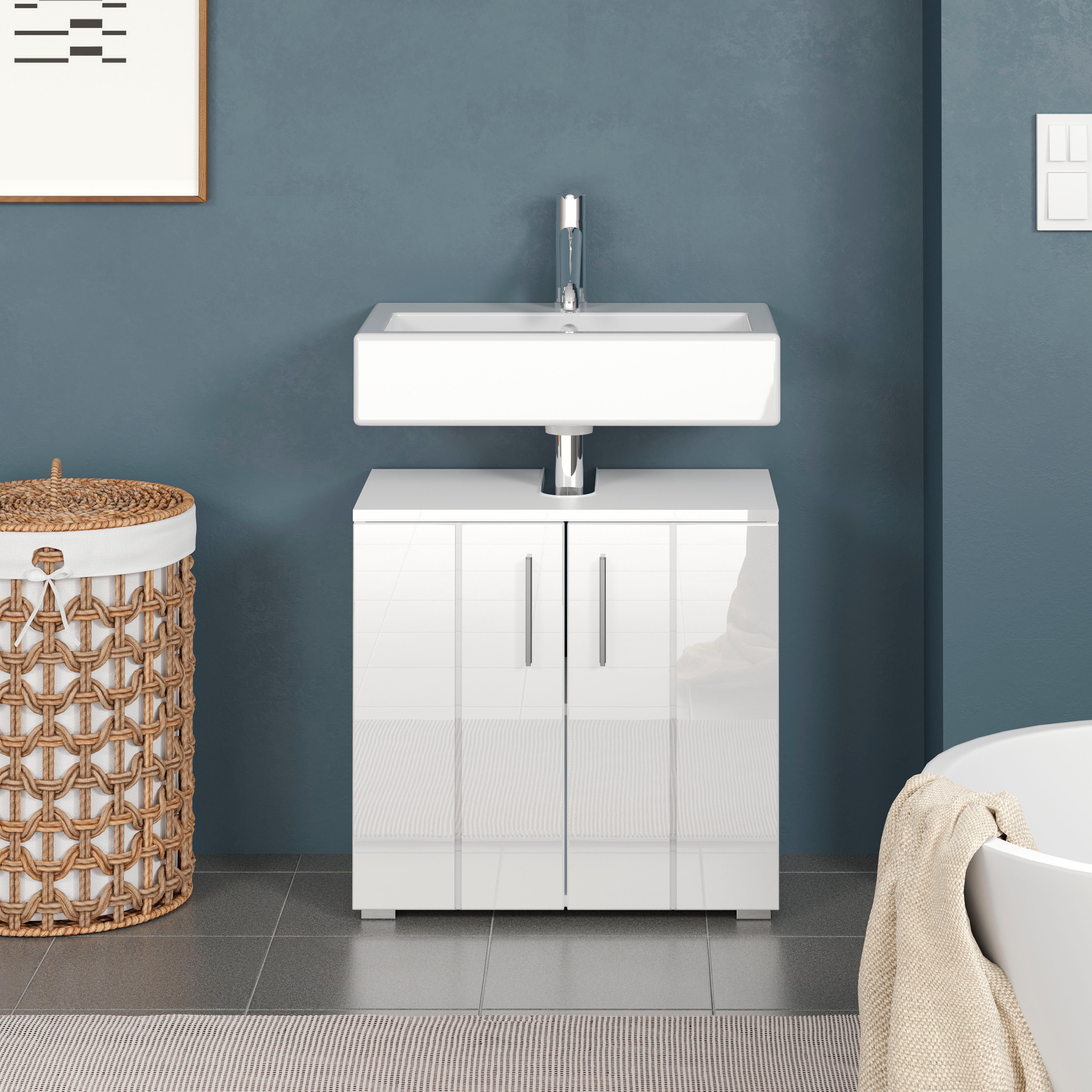 welltime Waschbeckenunterschrank Prag (1-St) Waschbeckenunterschrank mit 2 günstig online kaufen