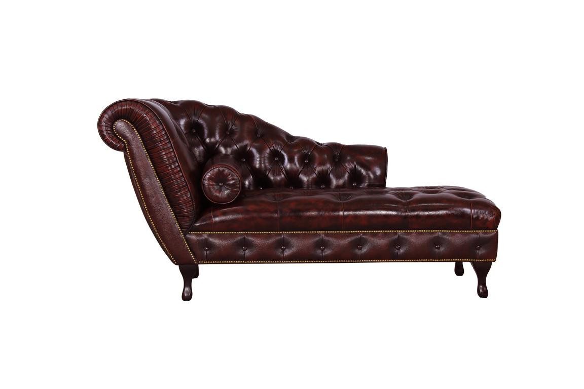 Salottini Chaiselongue Edle Chesterfield Liege Leder Sofa Dustin Chaiselongue, 1 Teile, Vollleder