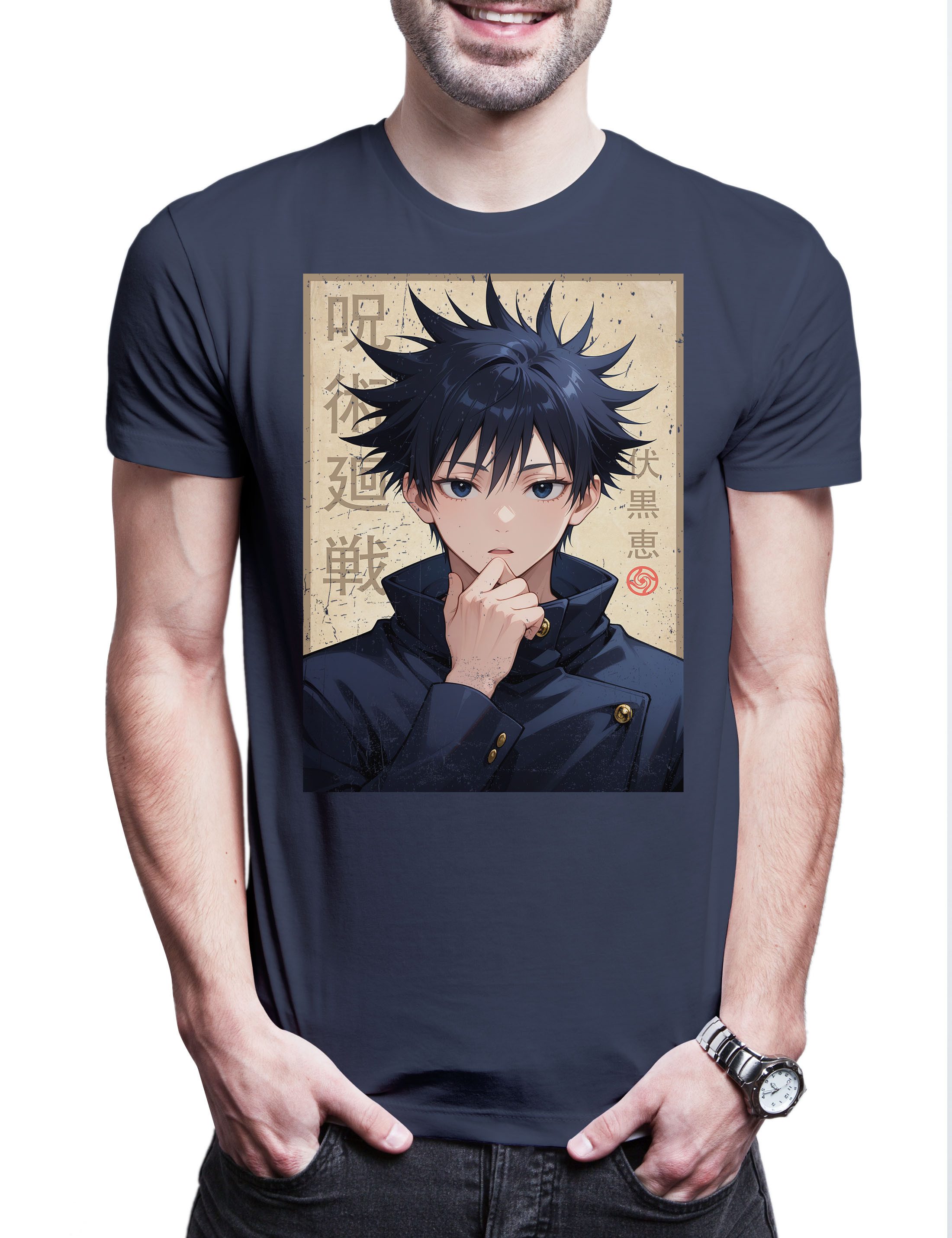 Print-Shirt Megumi Portrait Herren T-Shirt Yuji Itadori Gojo Kaisen Satoru