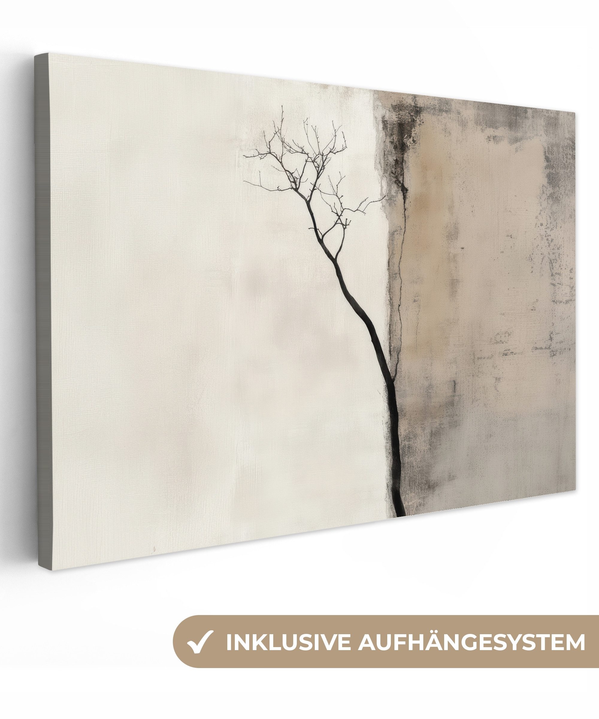 Leinwandbild Wabi sabi - Pflanze - Beige