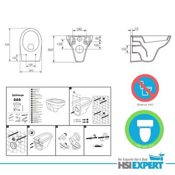 GEBERIT Vorwandelement WC Vorwandelement WC inkl. Toilette Komplettset Delta21 weiß, Spar-Set