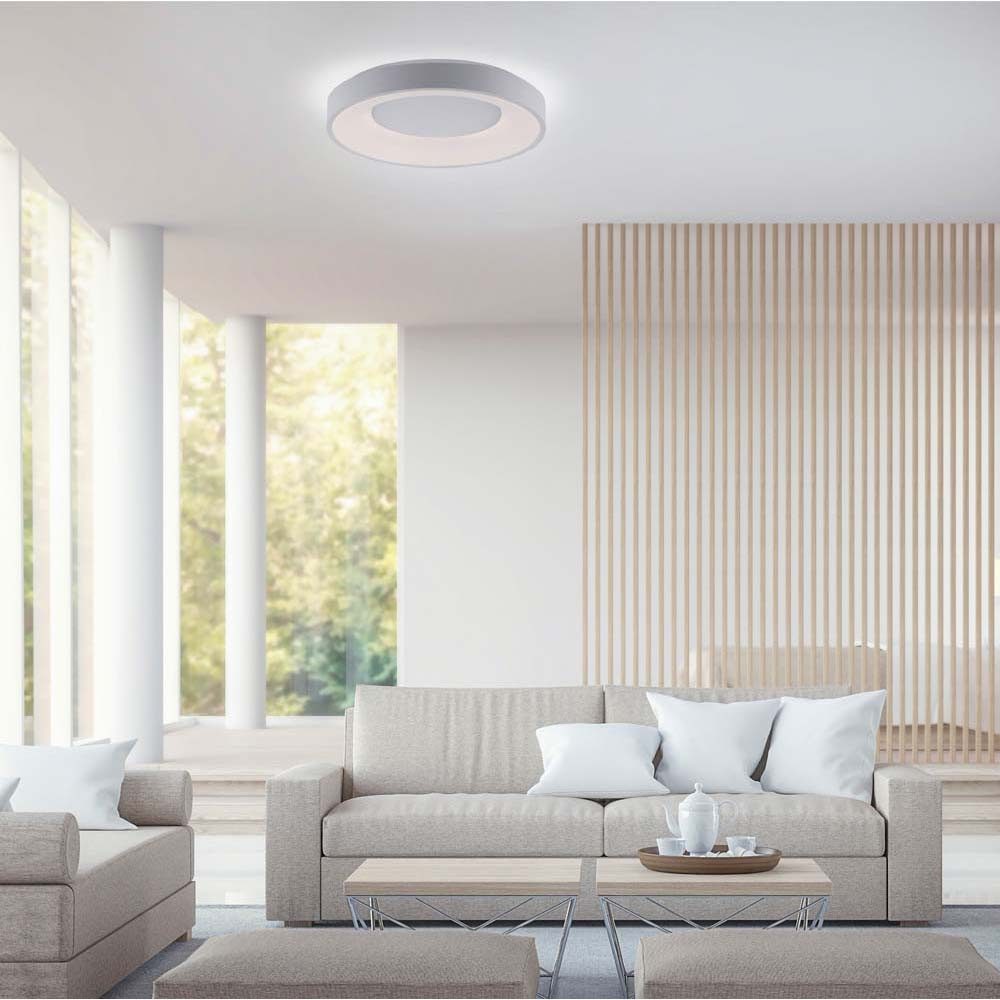 JUST LIGHT LED Deckenleuchte, LED-Leuchtmittel fest verbaut, Kaltweiß, Warmweiß, Neutralweiß, Tageslichtweiß, Farbwechsel, Deckenleuchte Wohnzimmerlampe LED Dimmbar Fernbedienung Weiss D 48 cm