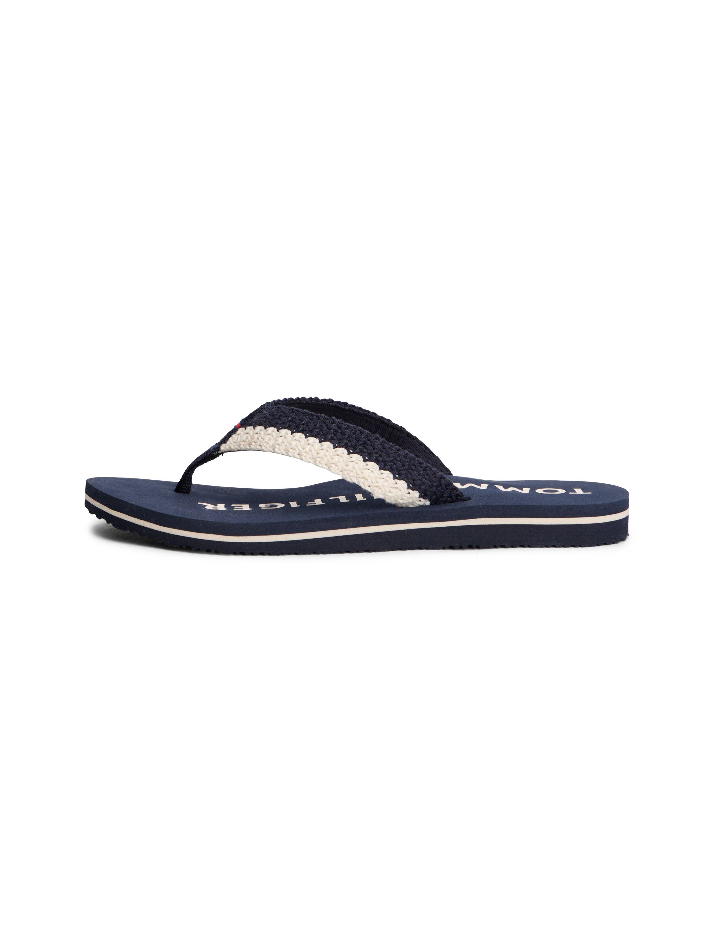 Tommy Hilfiger TH CROCHET SUMMER SANDAL Zehentrenner Dianette, Strandschuh in sommerlicher Häkeloptik – Bild 5 von 5