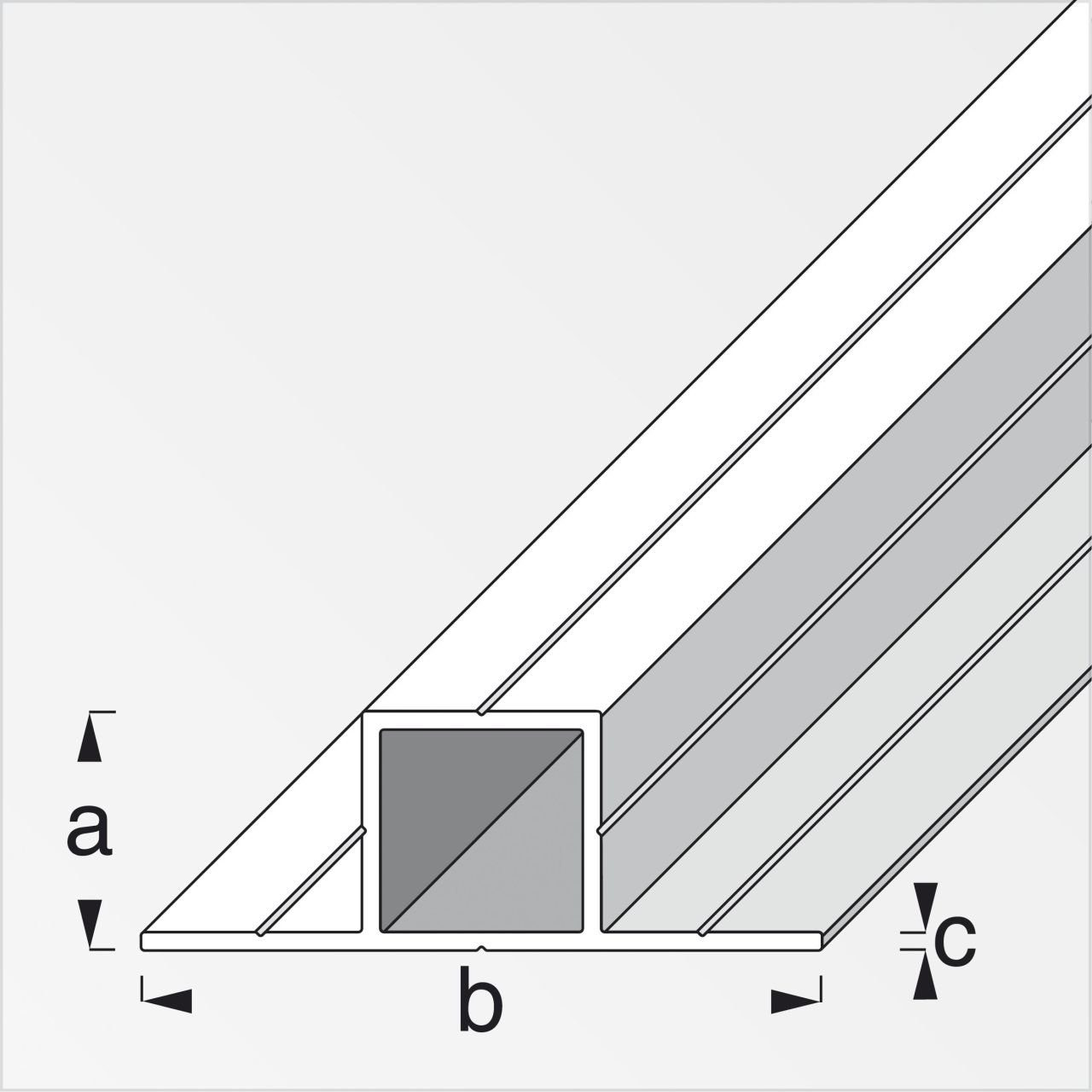 m, alfer Quadratrohr, Aluminium x 180º 1 2 alfer Schenkel 20.5 Vierkantstange 7.5