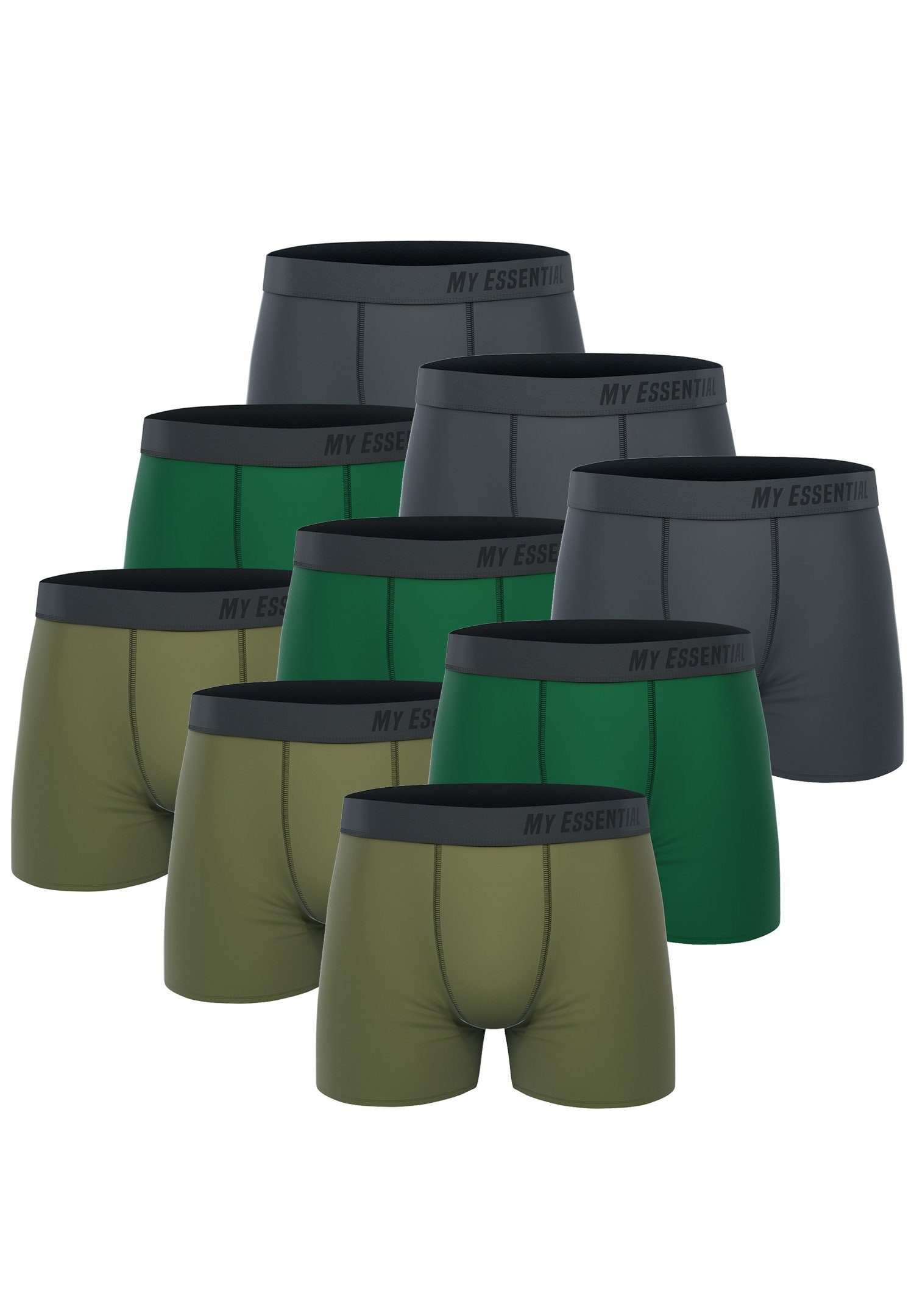My Essential Clothing Boxershorts My Essential 9 Pack Boxers Cotton Bio (Spar-Pack, 9-St., 9er-Pack) Green