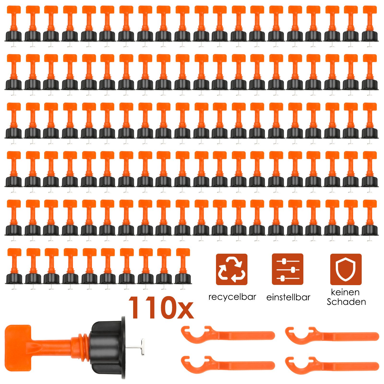 Clanmacy Verlegeset Fliesen Fliesenkreuz 110 teiliges Fliesen Nivellier Kit günstig online kaufen