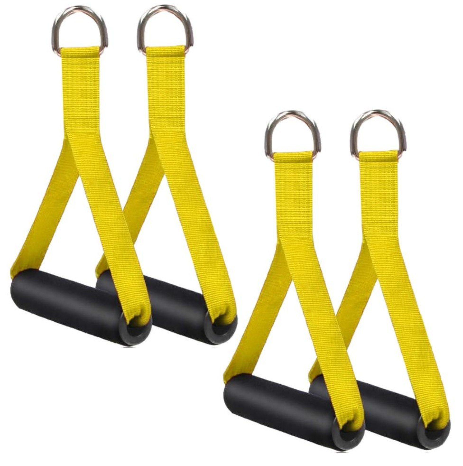 Einhandgriff Trainingsgriffe Set [gelb] für Kurzhantel Widerstandsbänder, 4er BAYLI