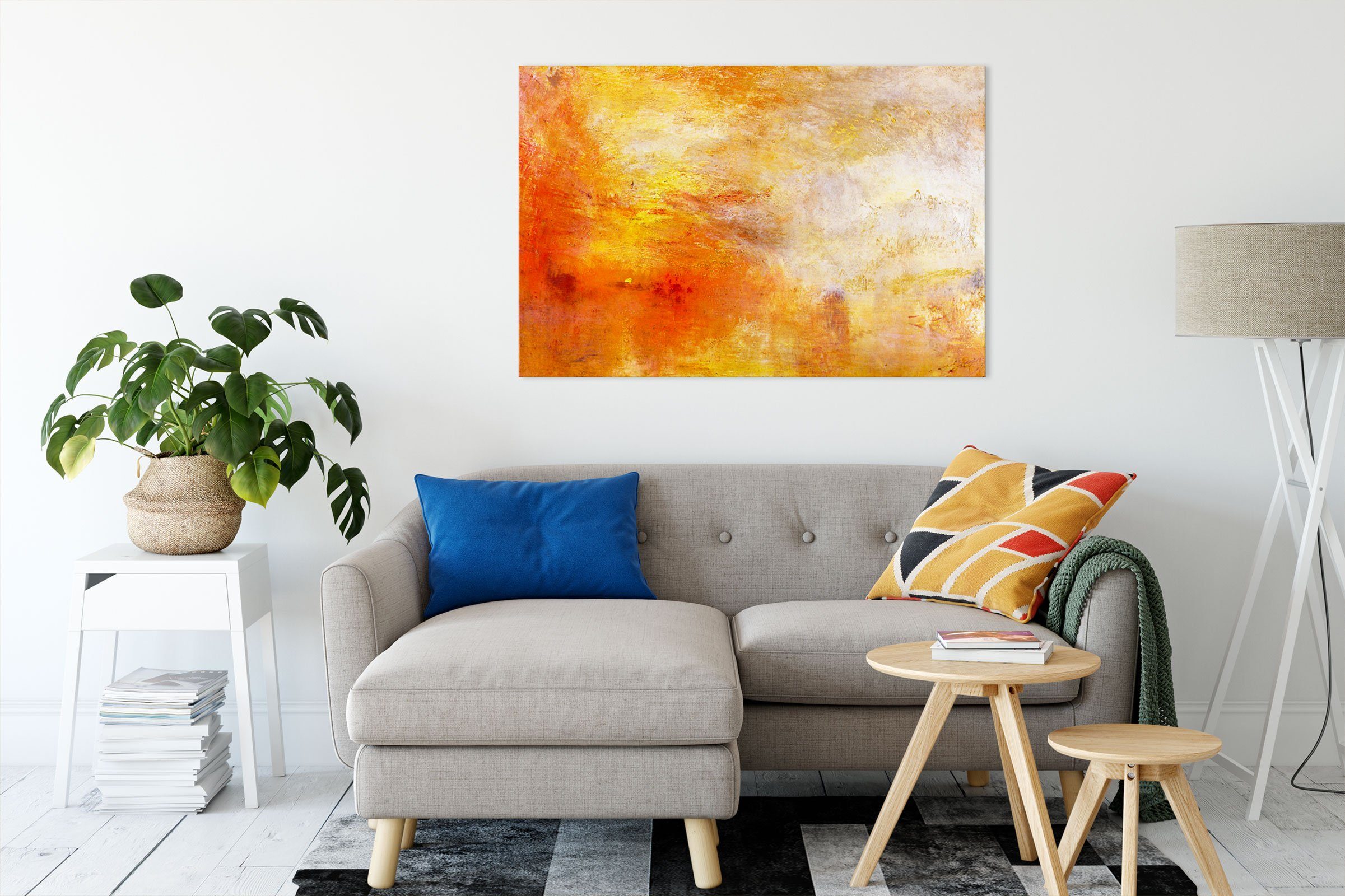 Pixxprint Leinwandbild William Turner - Sun Setting over a Lake, William Tu günstig online kaufen