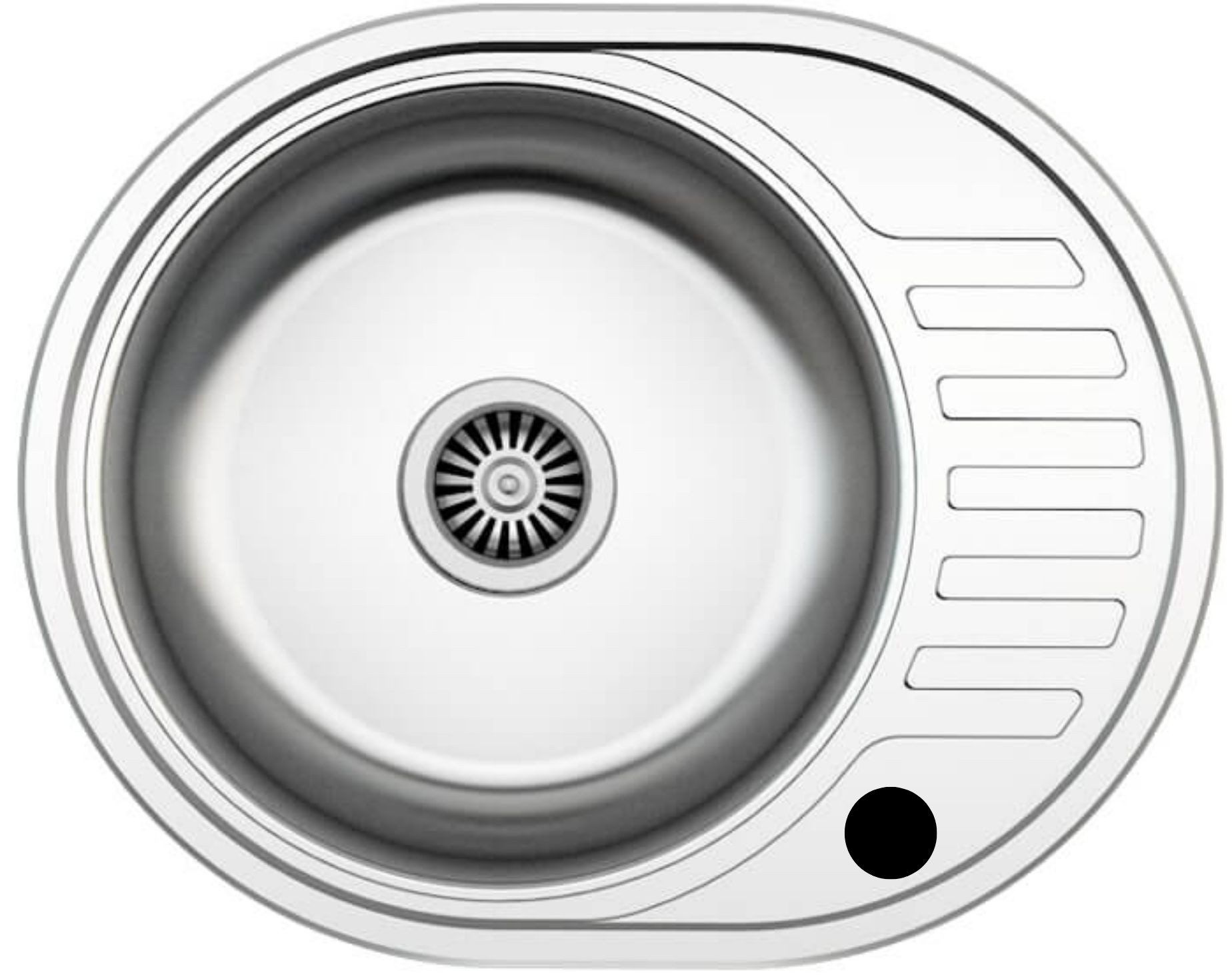 Faizee Home Edelstahlspüle Edelstahl Einbauspülen – Verschiedene Modelle, Modern und Langlebig, Oval, 57/16 cm