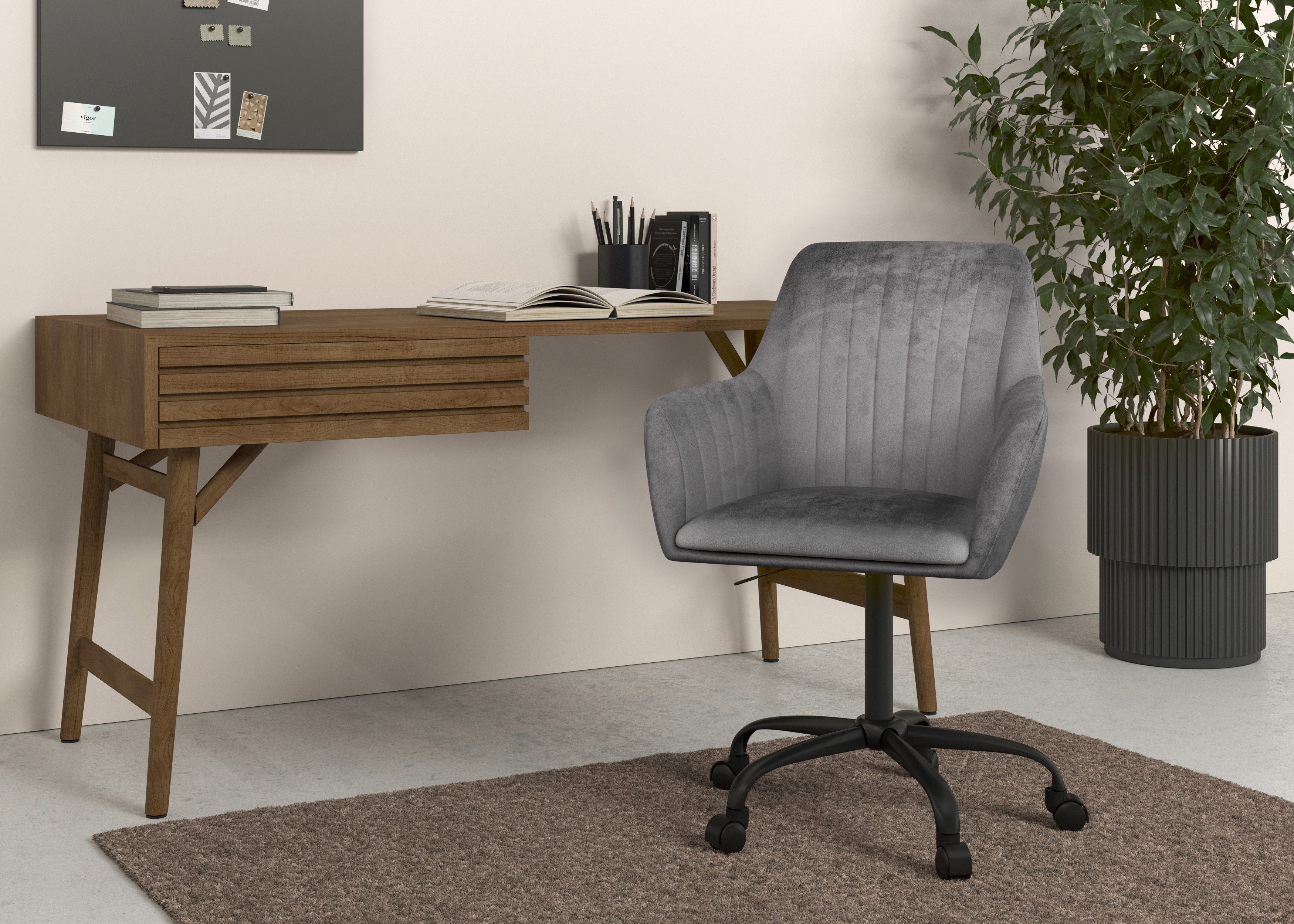 INOSIGN Bürostuhl Perry2, eleganter Samtstuhl, schwarzes günstig online kaufen