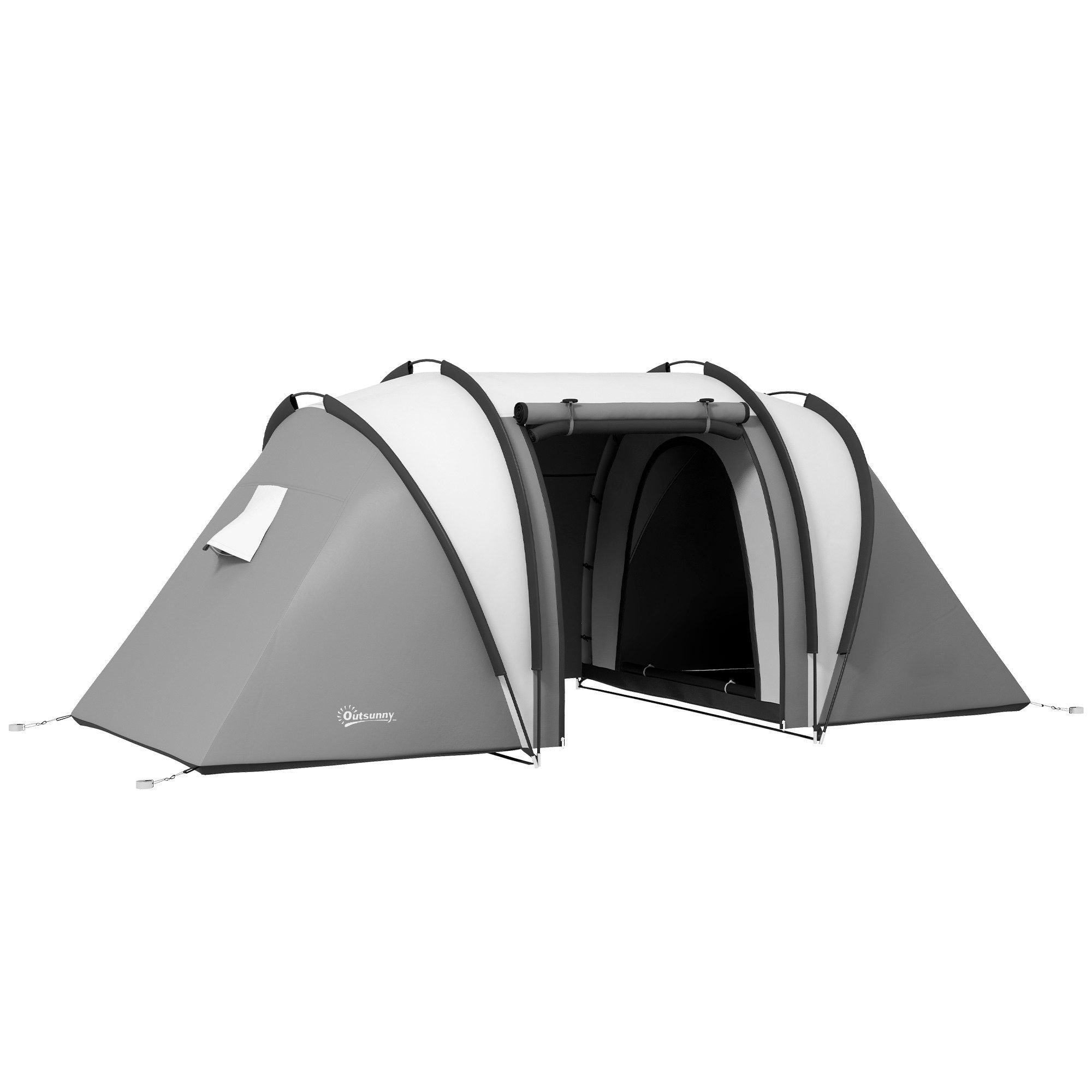 Tunnelzelt leicht, wasserabweisend, mit 2 Zimmer, Seitentür, Fenster