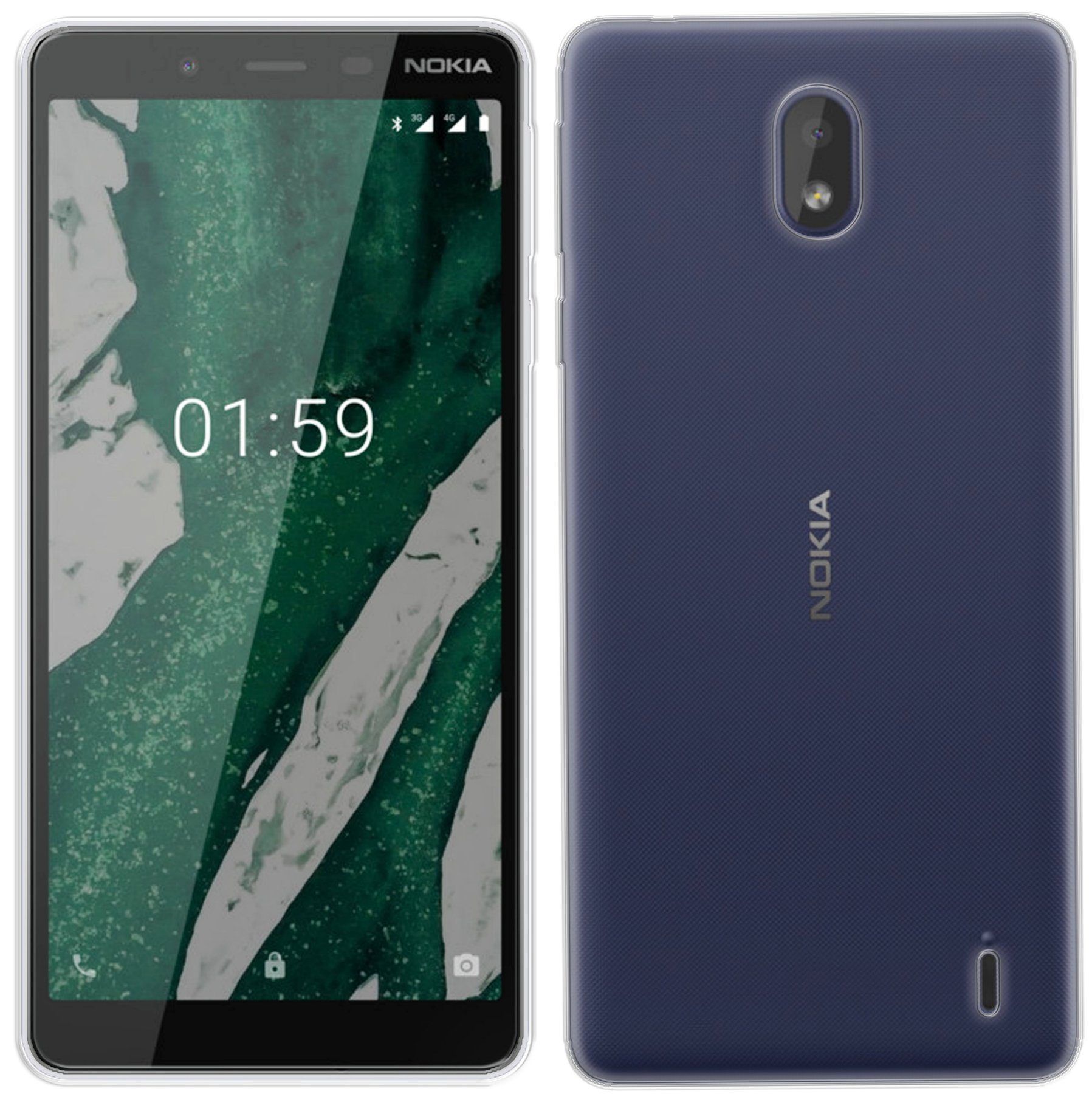 cofi1453 Handyhülle Silikon Hülle Basic für Nokia 1 Plus, Case Cover Schutzhülle Bumper