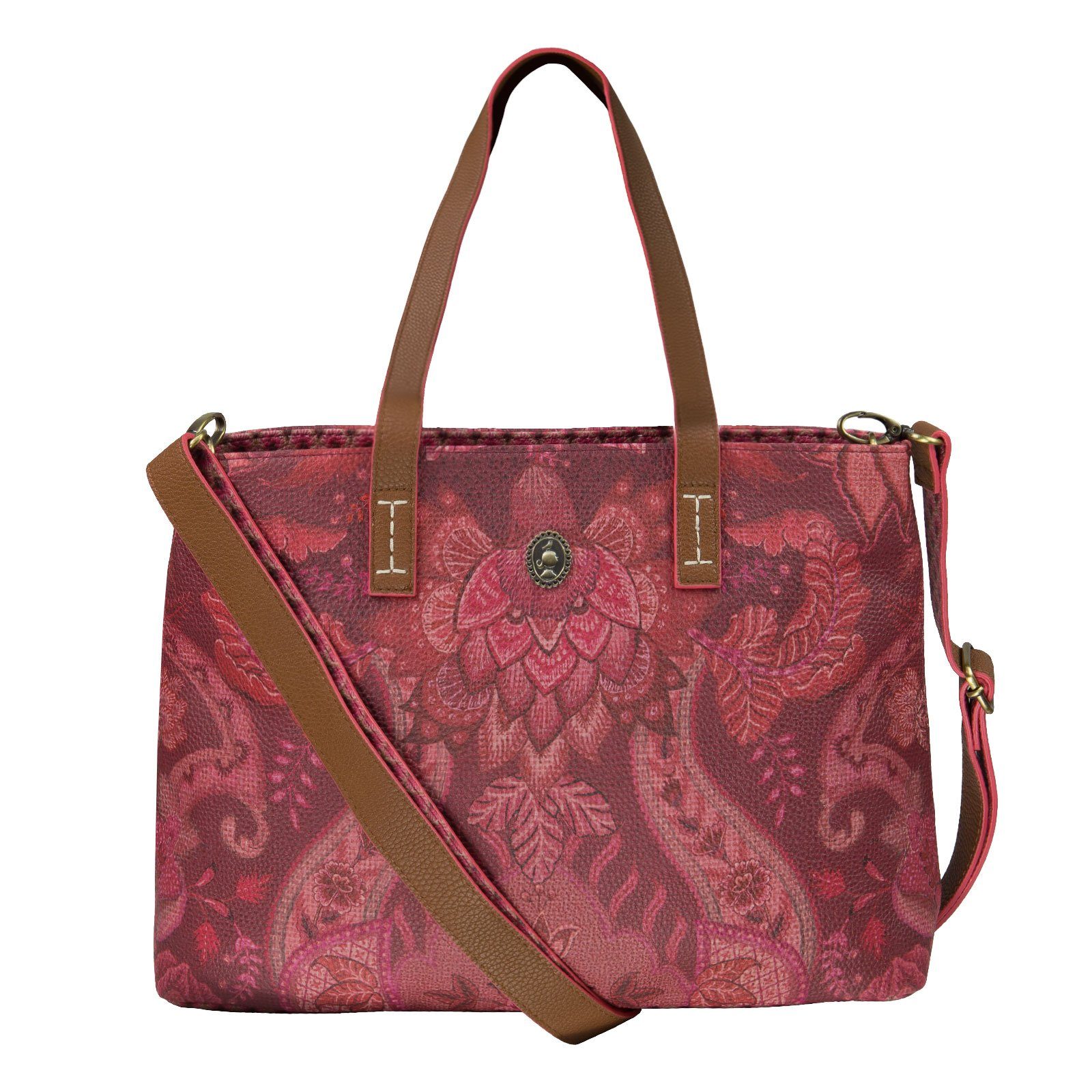 PiP Studio Shopper Shopper Small Kyoto Festival, mit verstell- und abnehmbarem Tragegurt dark pink