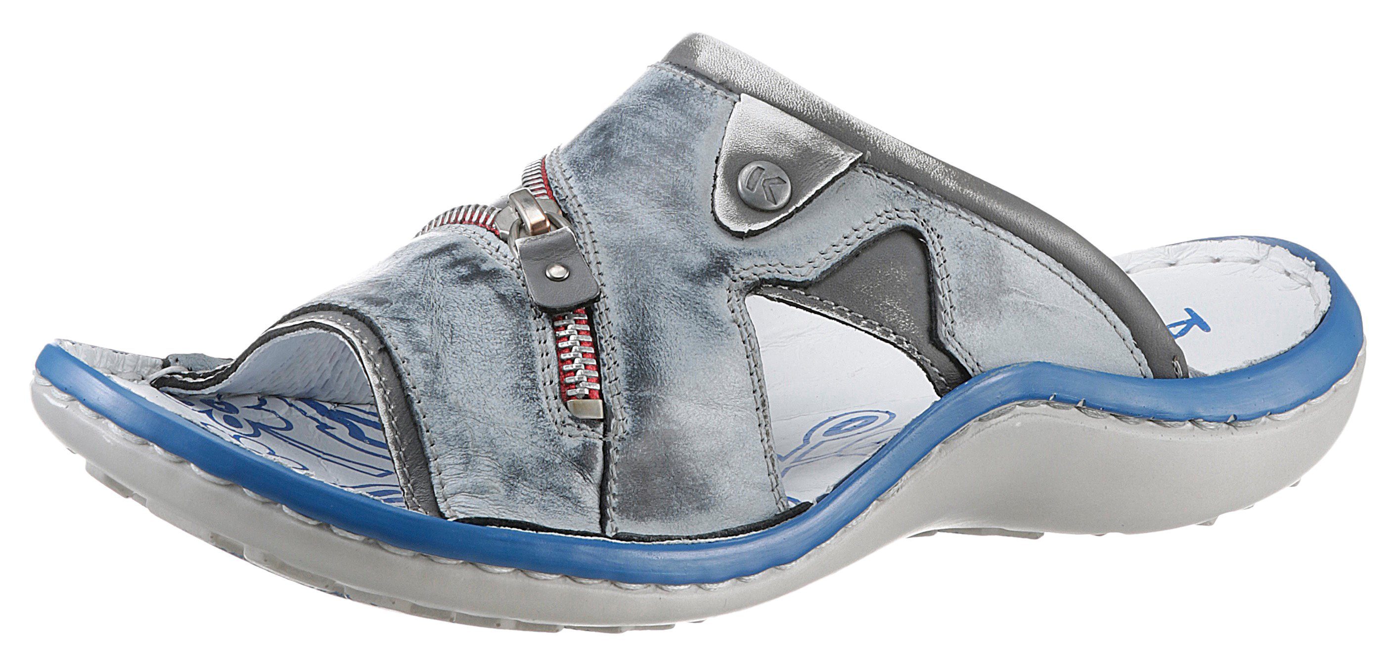 KRISBUT Damen Clog Pantoletten In Weiß Mit Rot – Bequem, Leichter Sommerschuh